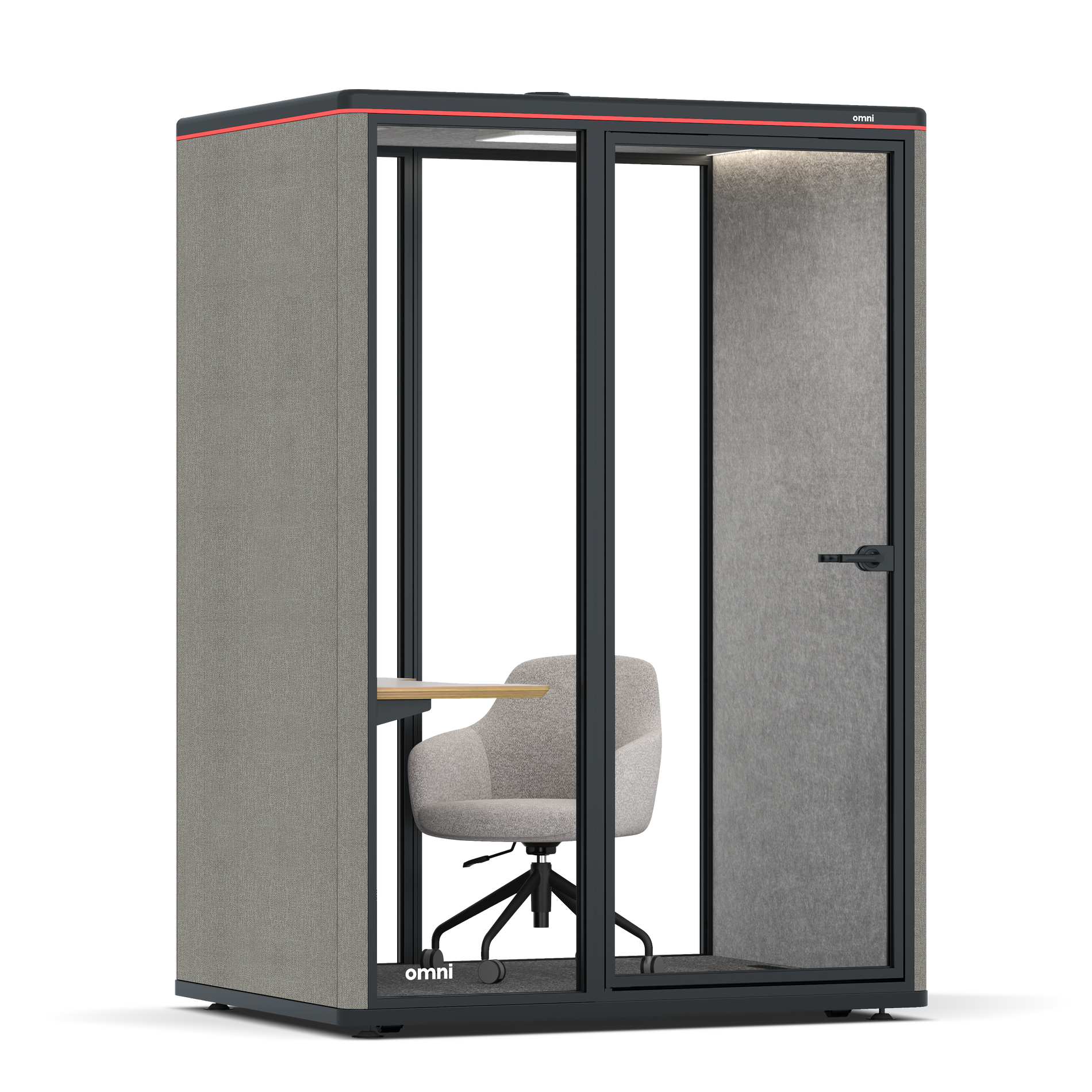 Omni TwoWork Station + Designer Office Chair / Gabriel Medley Ocean Pebble / Light Grey Pet Board