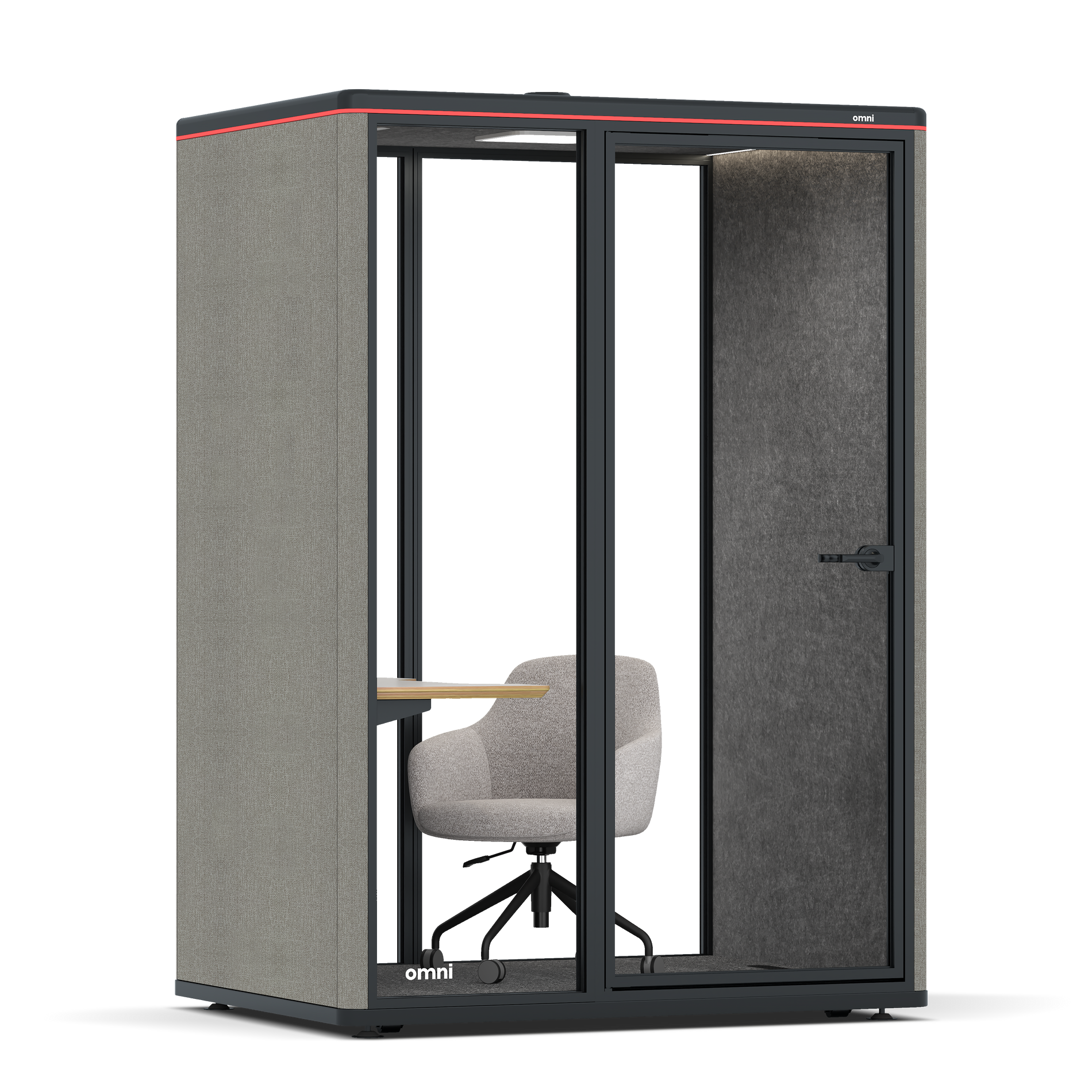Omni TwoWork Station + Designer Office Chair / Gabriel Medley Ocean Pebble / Dark Grey Pet Board