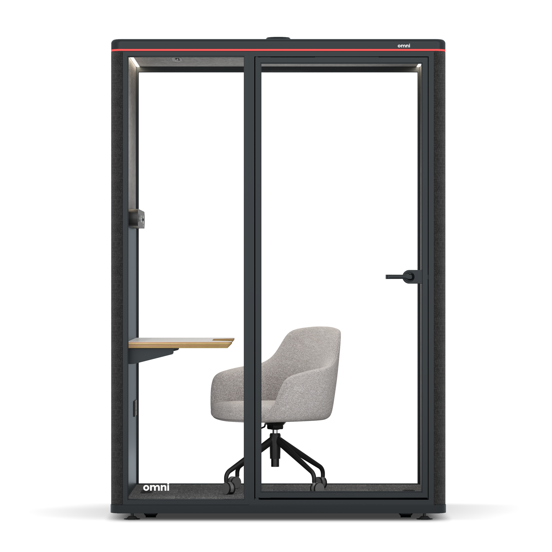 Omni TwoWork Station + Designer Office Chair / Gabriel Medley Black / Light Grey Pet Board