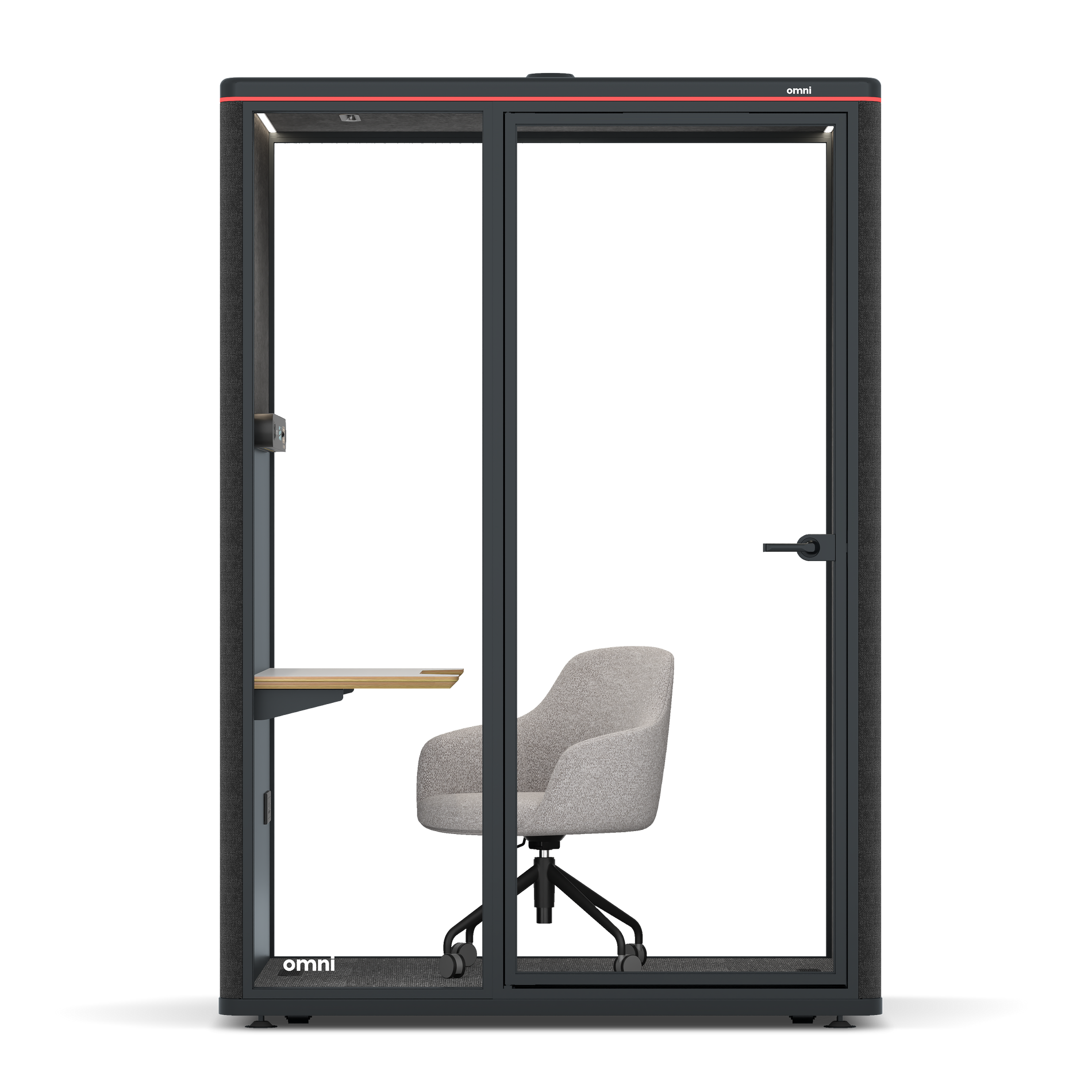 Omni TwoWork Station + Designer Office Chair / Gabriel Medley Black / Dark Grey Pet Board