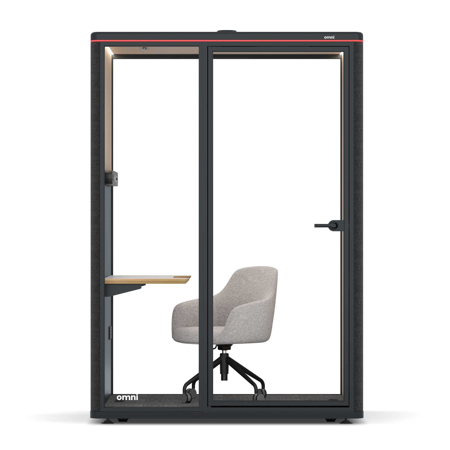 Omni TwoWork Station + Designer Office Chair / Gabriel Medley Black / Beige Corrugated