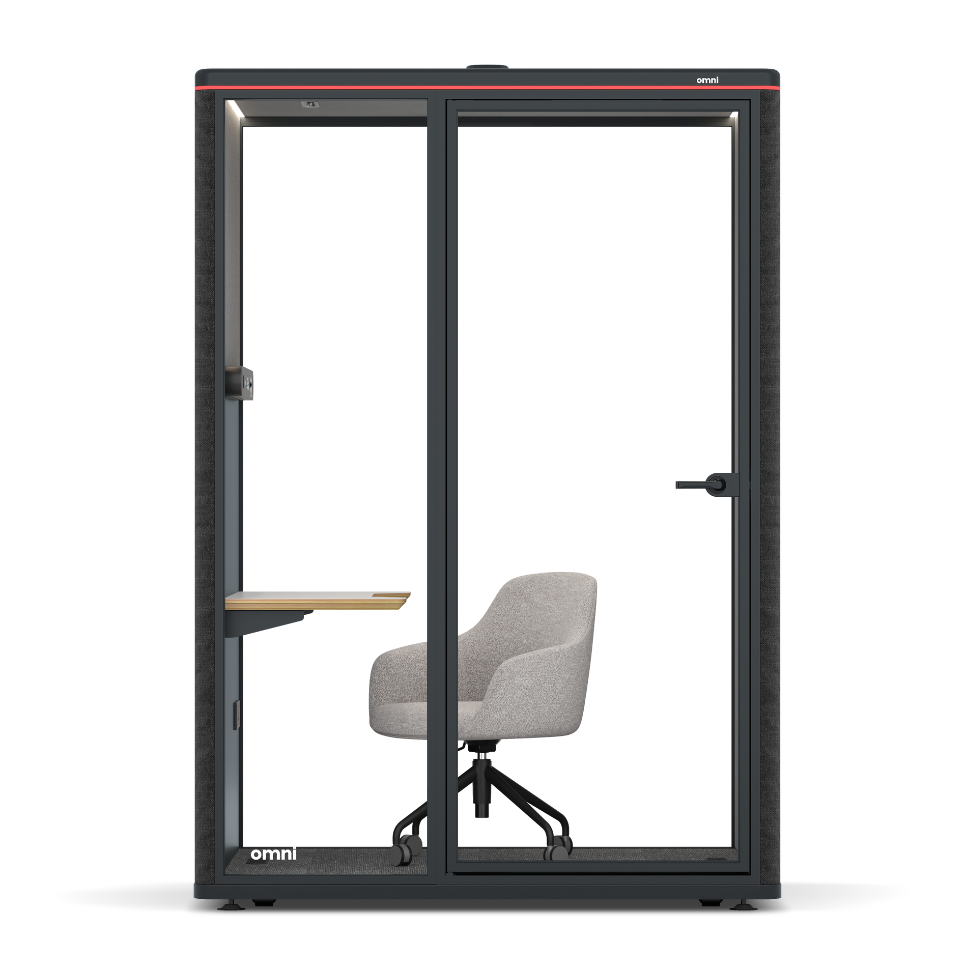 Omni TwoWork Station + Designer Office Chair / Gabriel Medley Black / Grey Corrugated