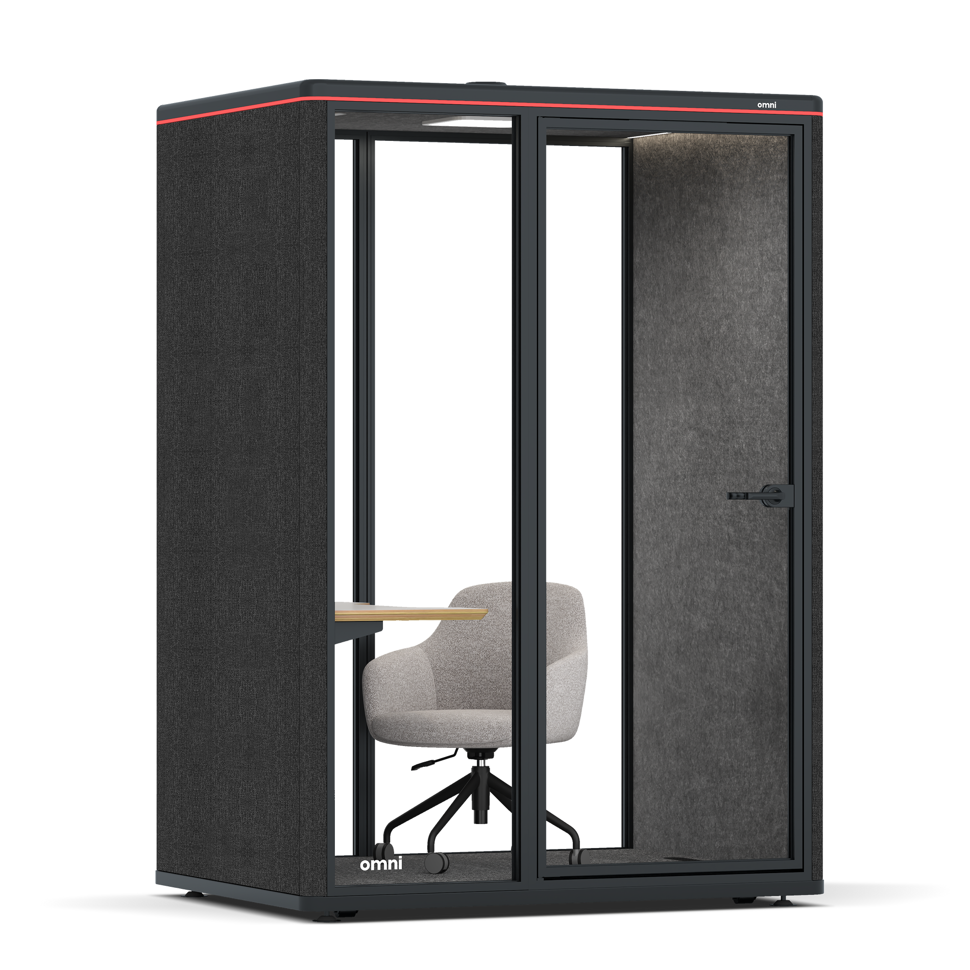 Omni TwoWork Station + Designer Office Chair / Gabriel Medley Black / Dark Grey Pet Board