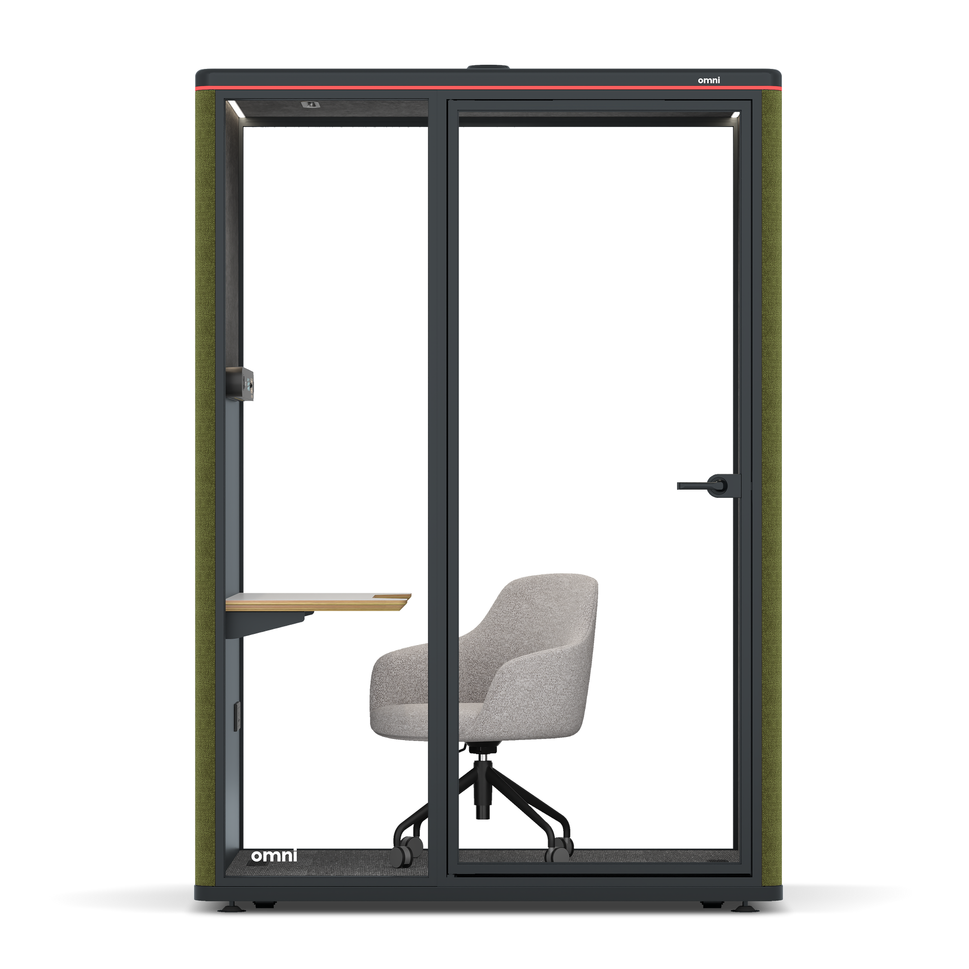 Omni TwoWork Station + Designer Office Chair / Gabriel Medley Meadow Green / Dark Grey Pet Board