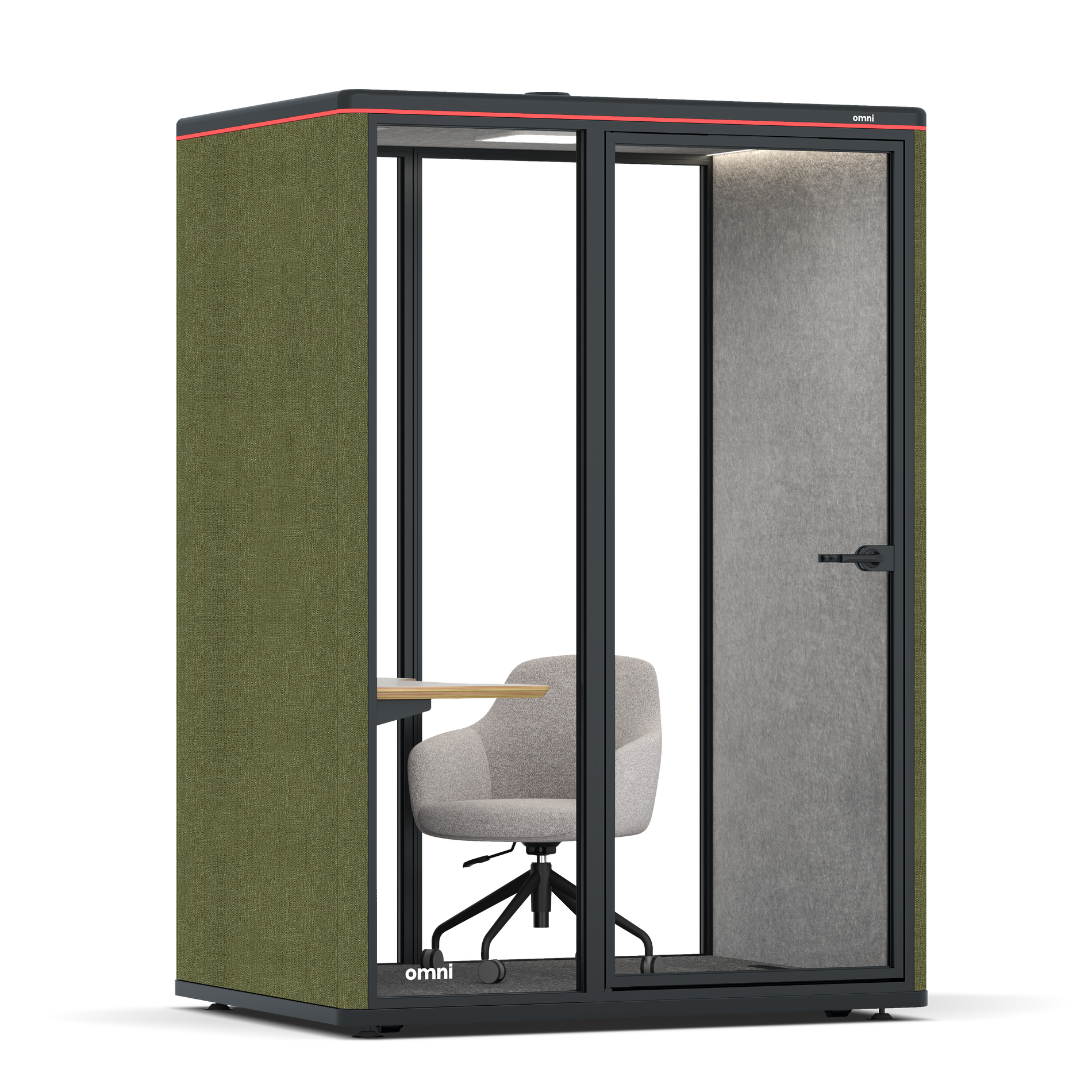 Omni TwoWork Station + Designer Office Chair / Gabriel Medley Meadow Green / Light Grey Pet Board