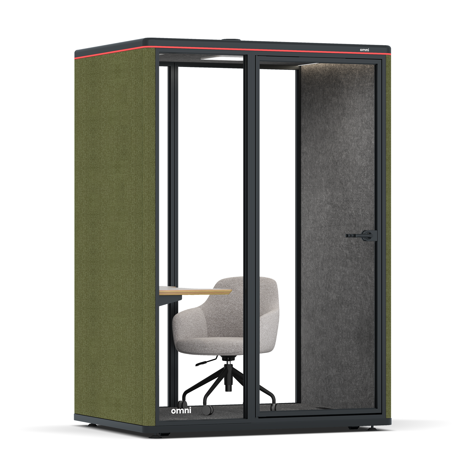 Omni TwoWork Station + Designer Office Chair / Gabriel Medley Meadow Green / Dark Grey Pet Board