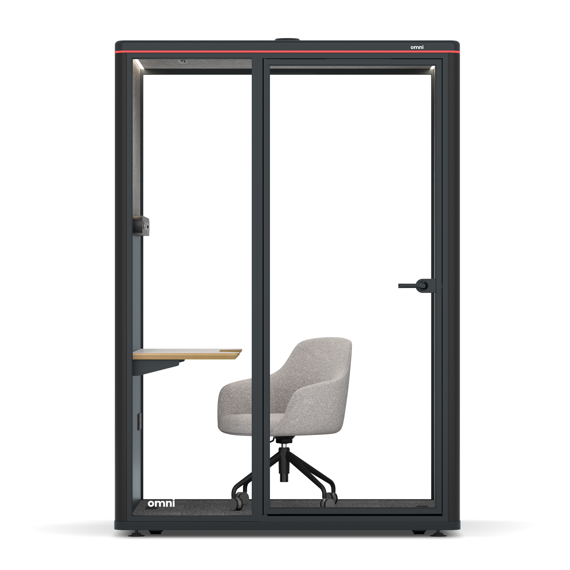 Omni TwoWork Station + Designer Office Chair / RAL Black / Light Grey Pet Board