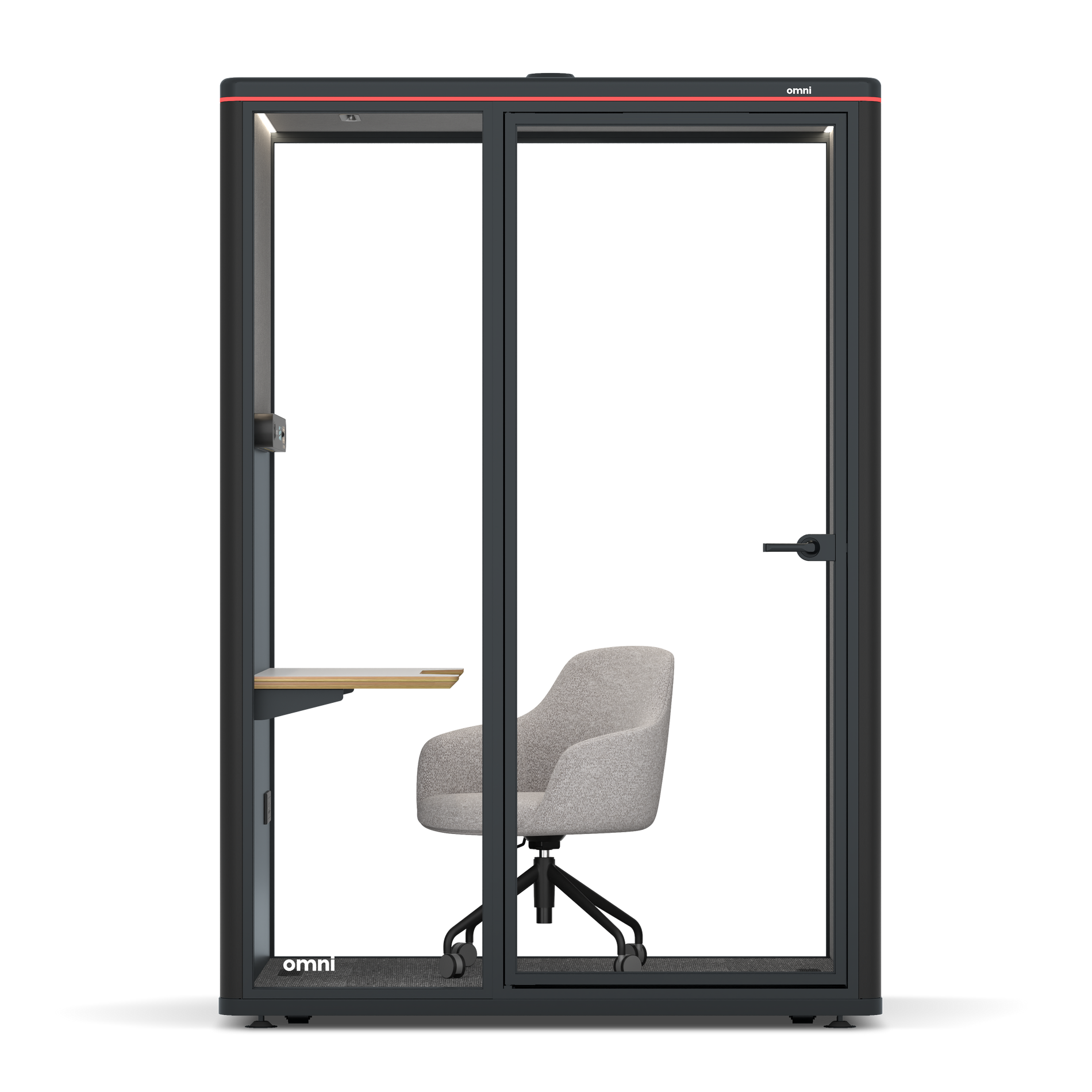 Omni TwoWork Station + Designer Office Chair / RAL Black / Grey Corrugated