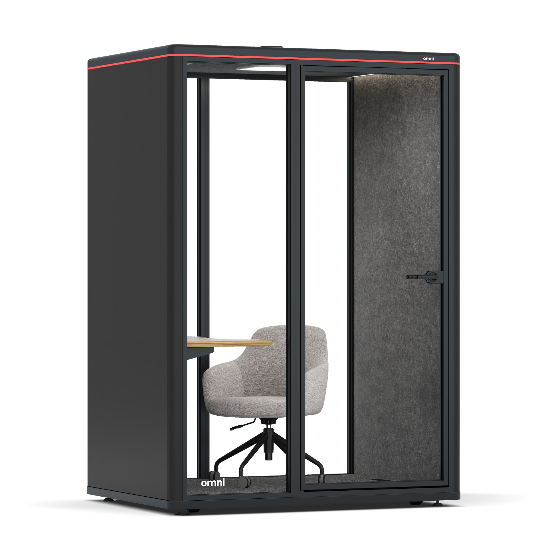 Omni TwoWork Station + Designer Office Chair / RAL Black / Dark Grey Pet Board