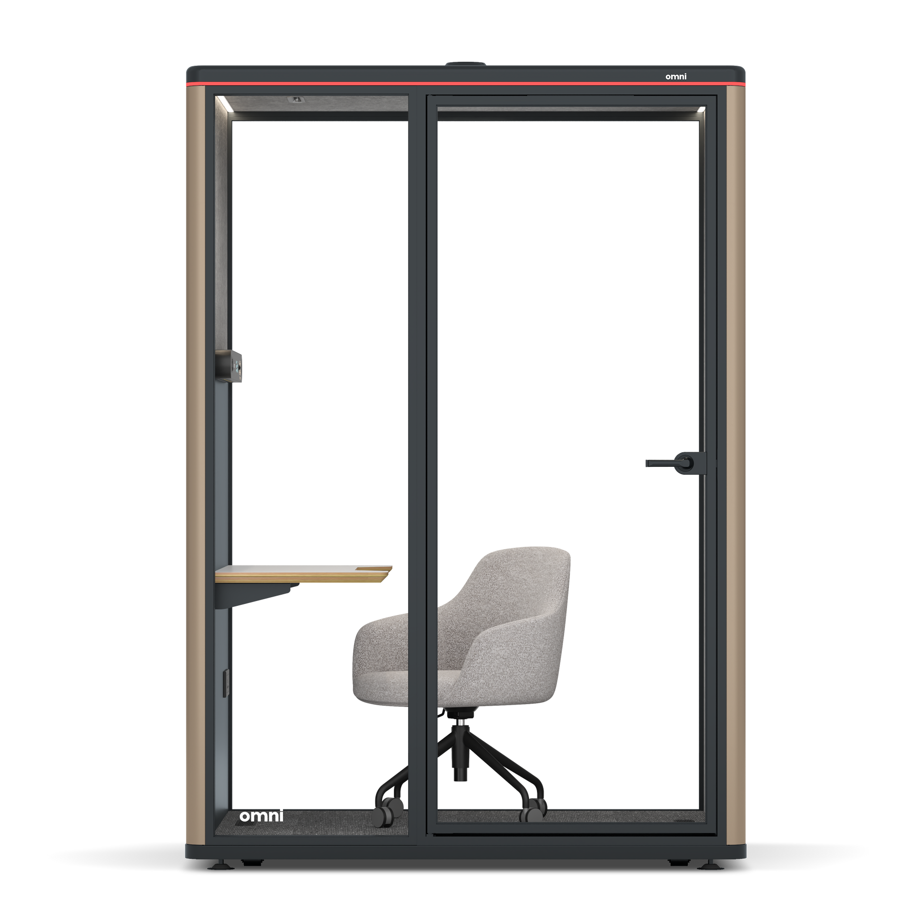 Omni TwoWork Station + Designer Office Chair / RAL Grey Beige / Light Grey Pet Board