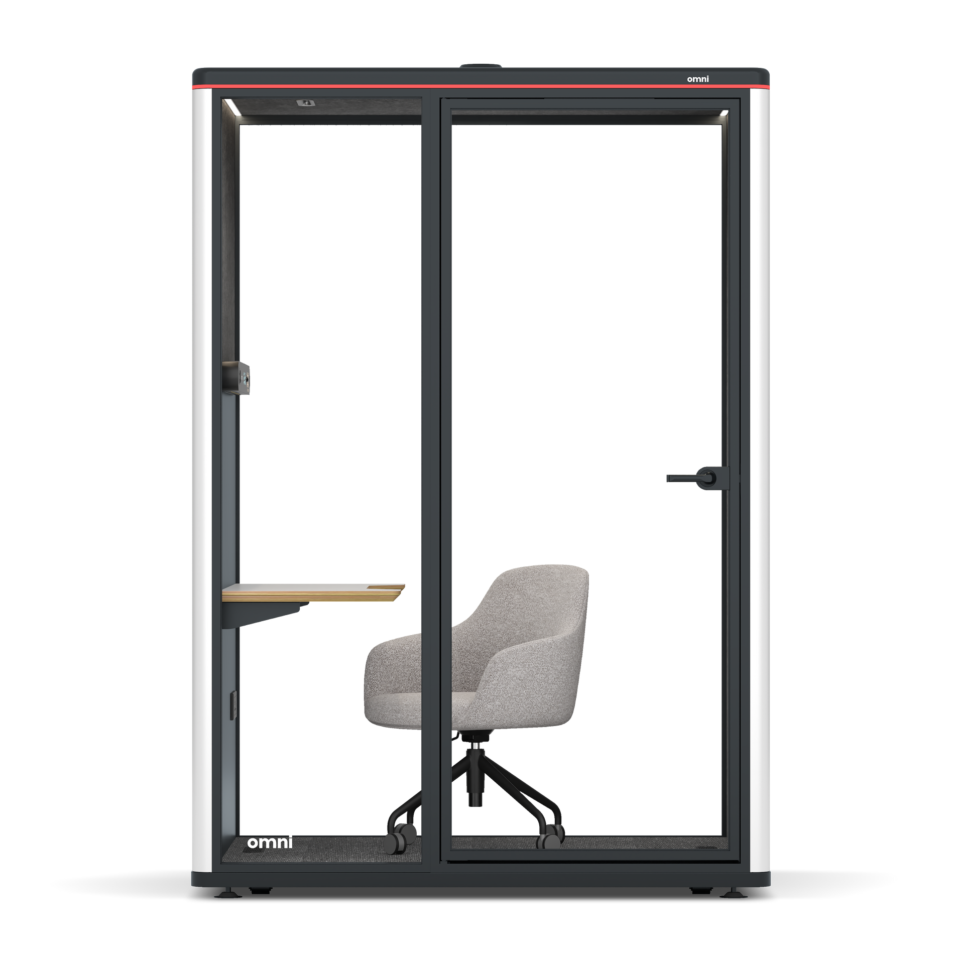 Omni TwoWork Station + Designer Office Chair / WhiteRAL Pure White / Dark Grey Pet Board