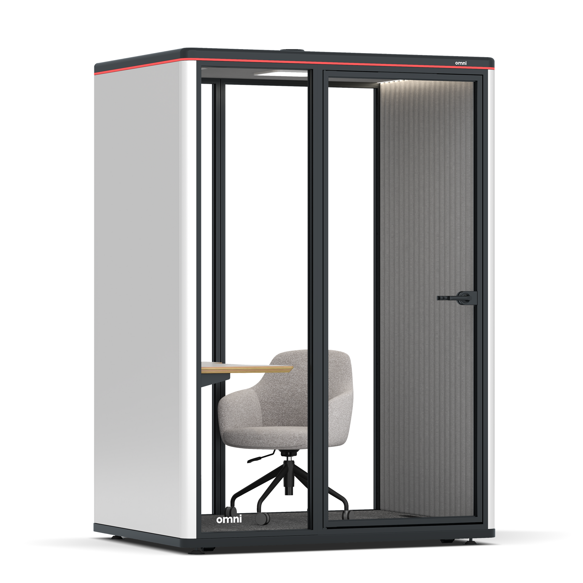 Omni TwoWork Station + Designer Office Chair / WhiteRAL Pure White / Grey Corrugated