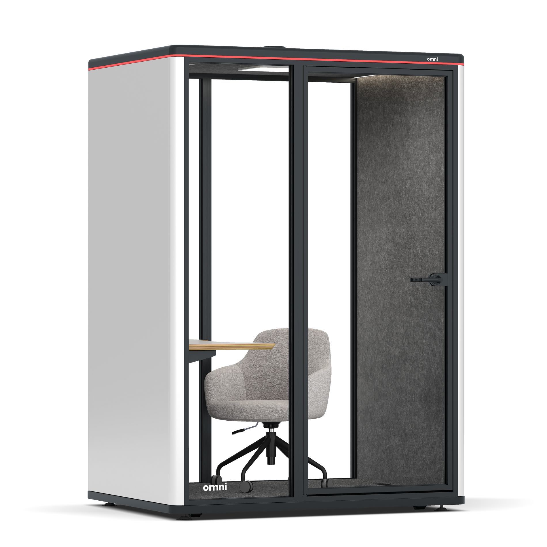 Omni TwoWork Station + Designer Office Chair / WhiteRAL Pure White / Dark Grey Pet Board