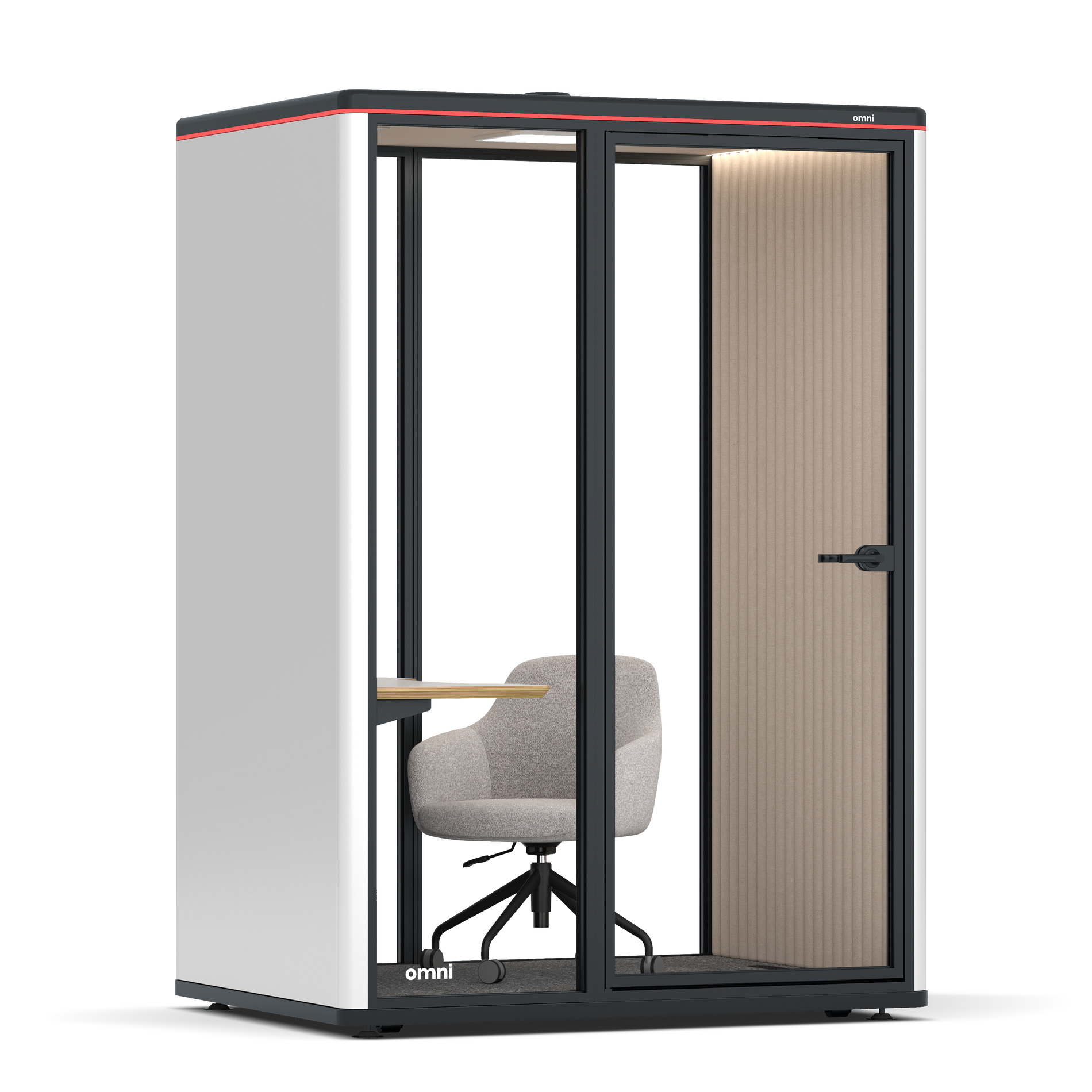 Omni TwoWork Station + Designer Office Chair / WhiteRAL Pure White / Beige Corrugated