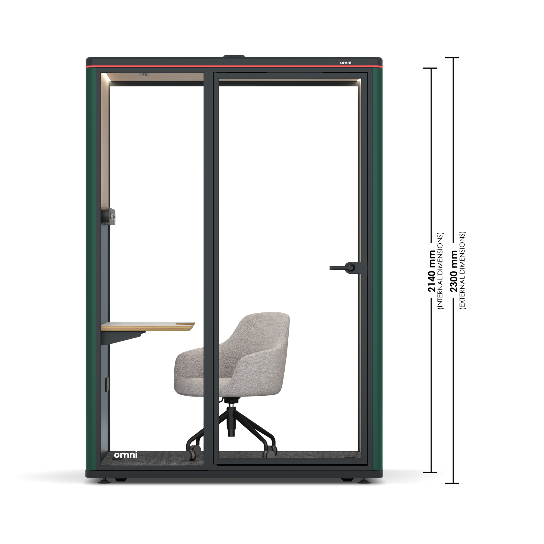 Omni TwoWork Station + Designer Office Chair / Gabriel Medley Deep Rouge / Light Grey Pet Board