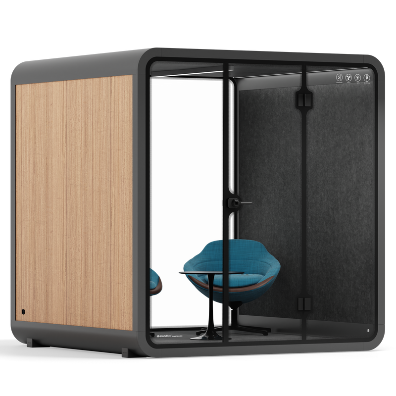 Meeting Booth Quell - 6 PersonWooden / Dark Grey / Furniture Set 2