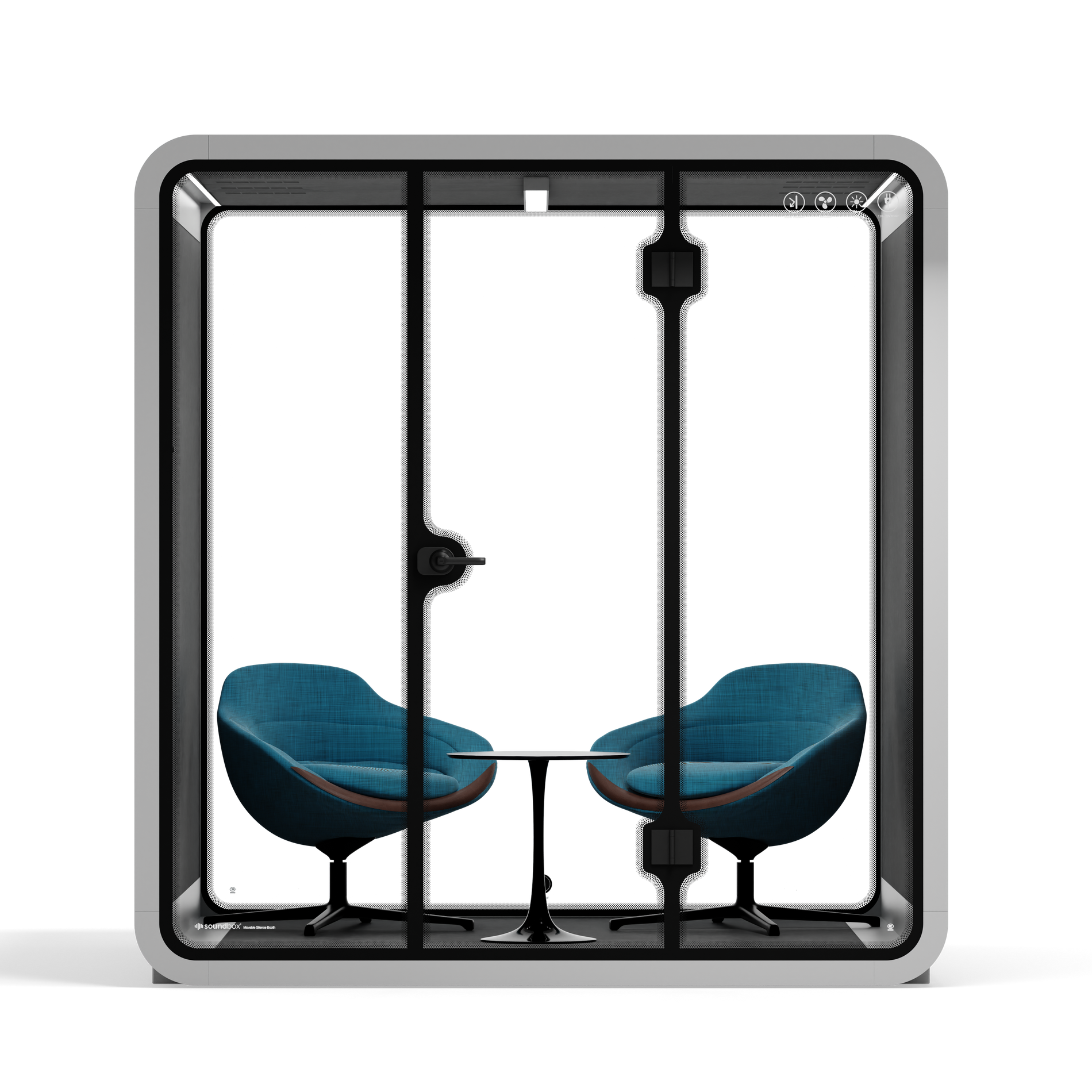 Quell - Meeting Booth - 6 PersonLight Grey / Dark Grey / Furniture Set 2