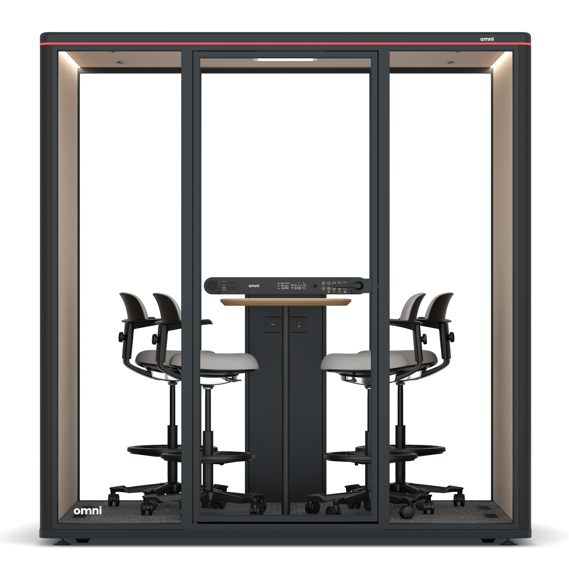 Omni FourCounter Meeting Table / RAL Black / #a18e7e