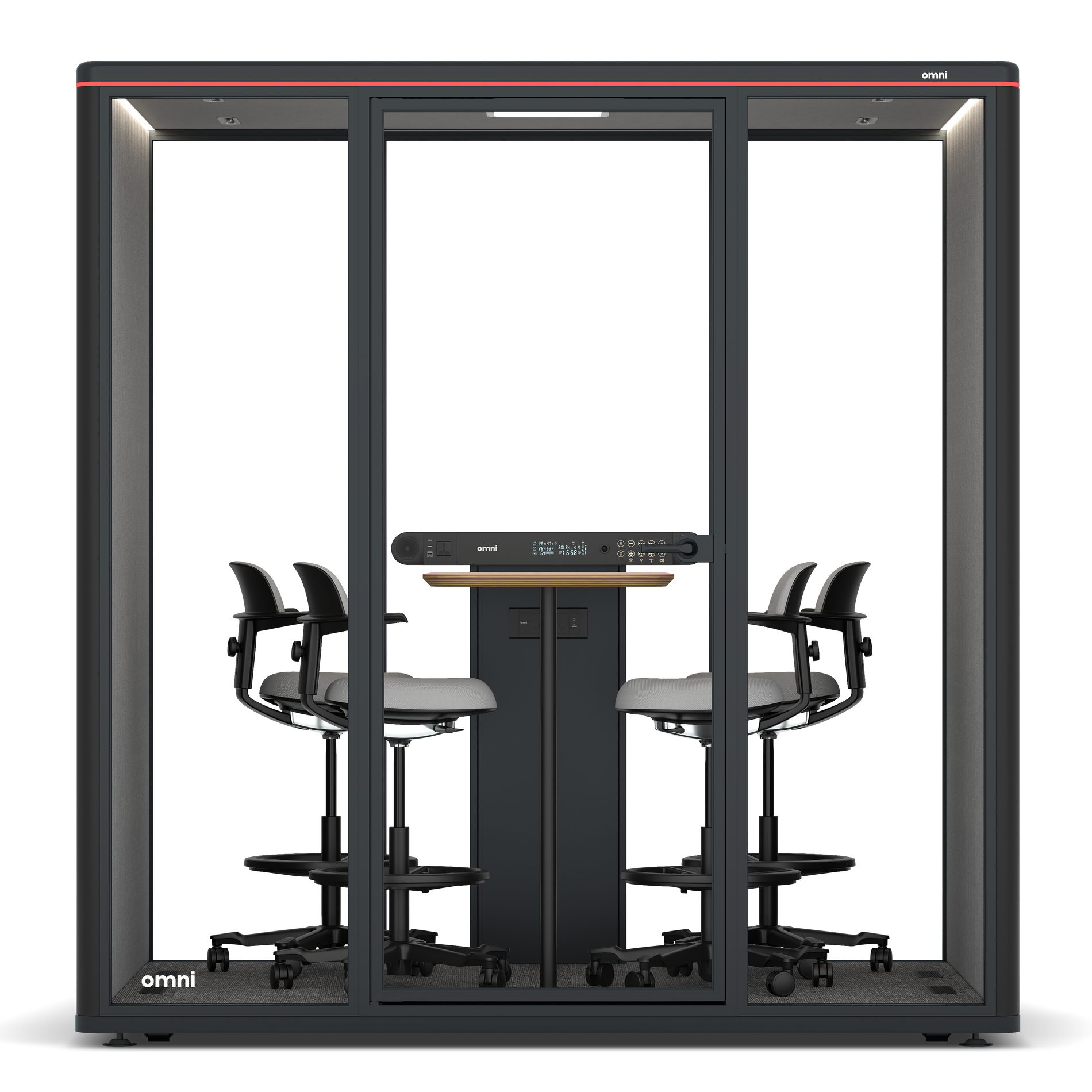 Omni FourCounter Meeting Table / RAL Black / #6d6c69