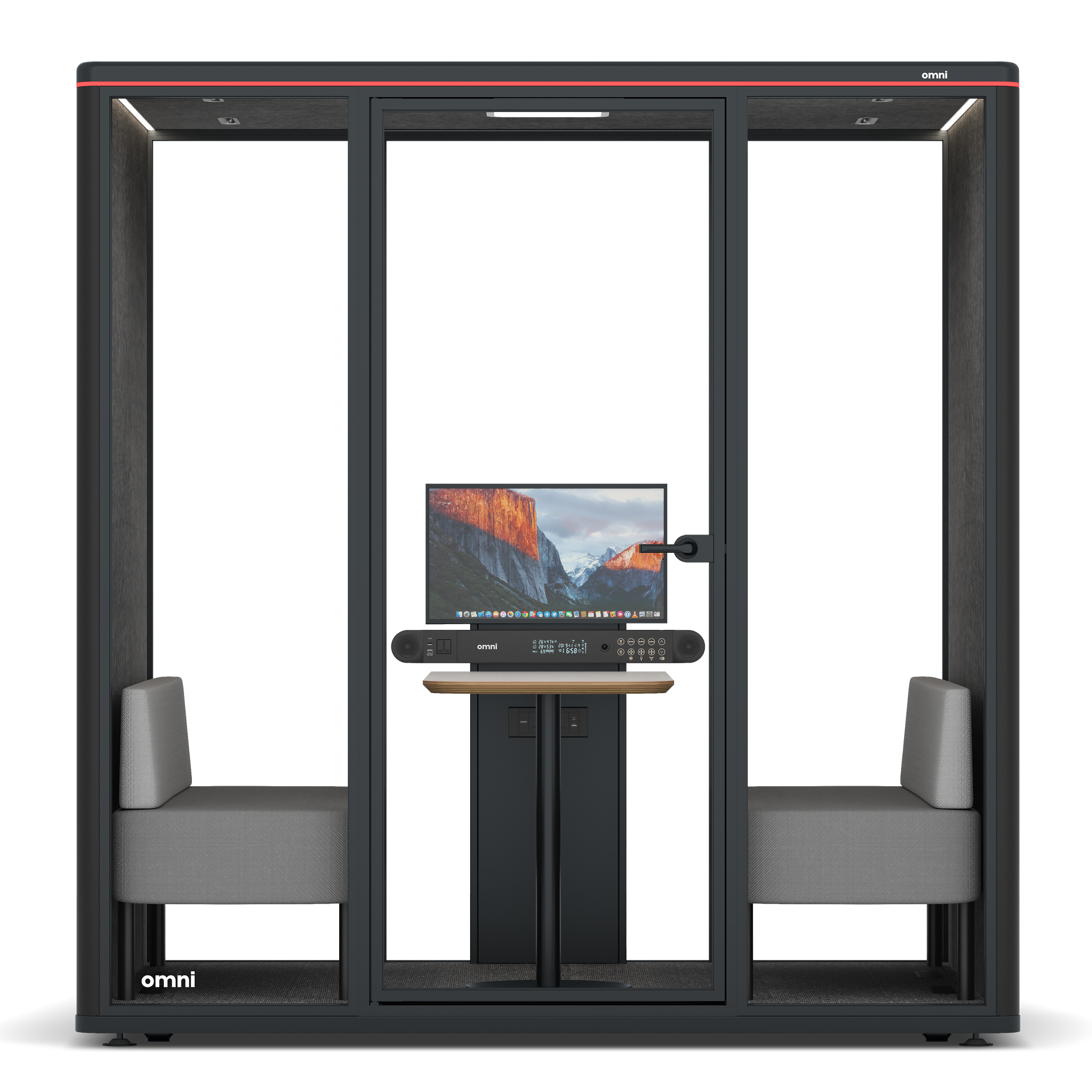 Omni FourSofa (+ Monitor Stand) / RAL Black / #615f5d