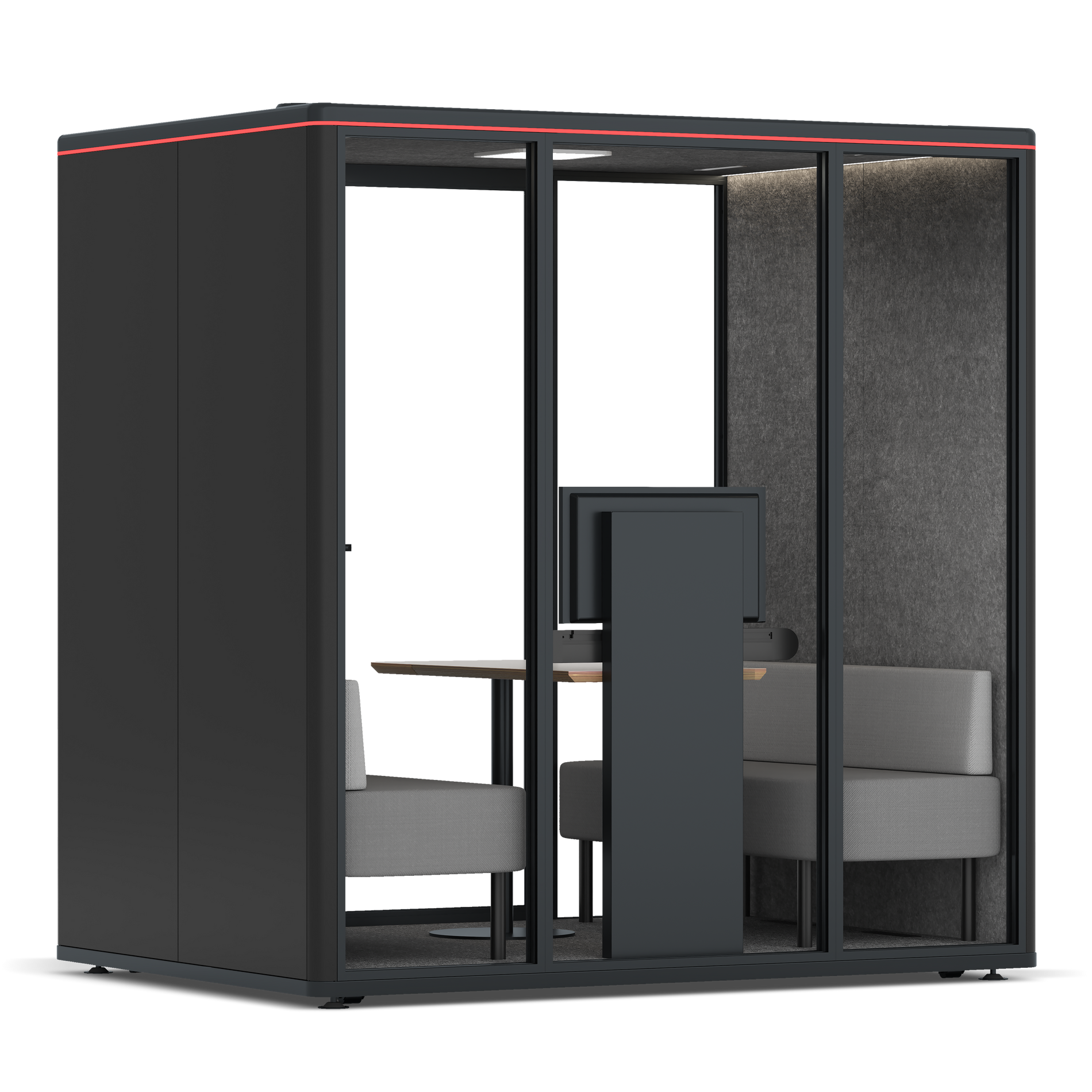 Omni FourSofa (+ Monitor Stand) / RAL Black / #615f5d