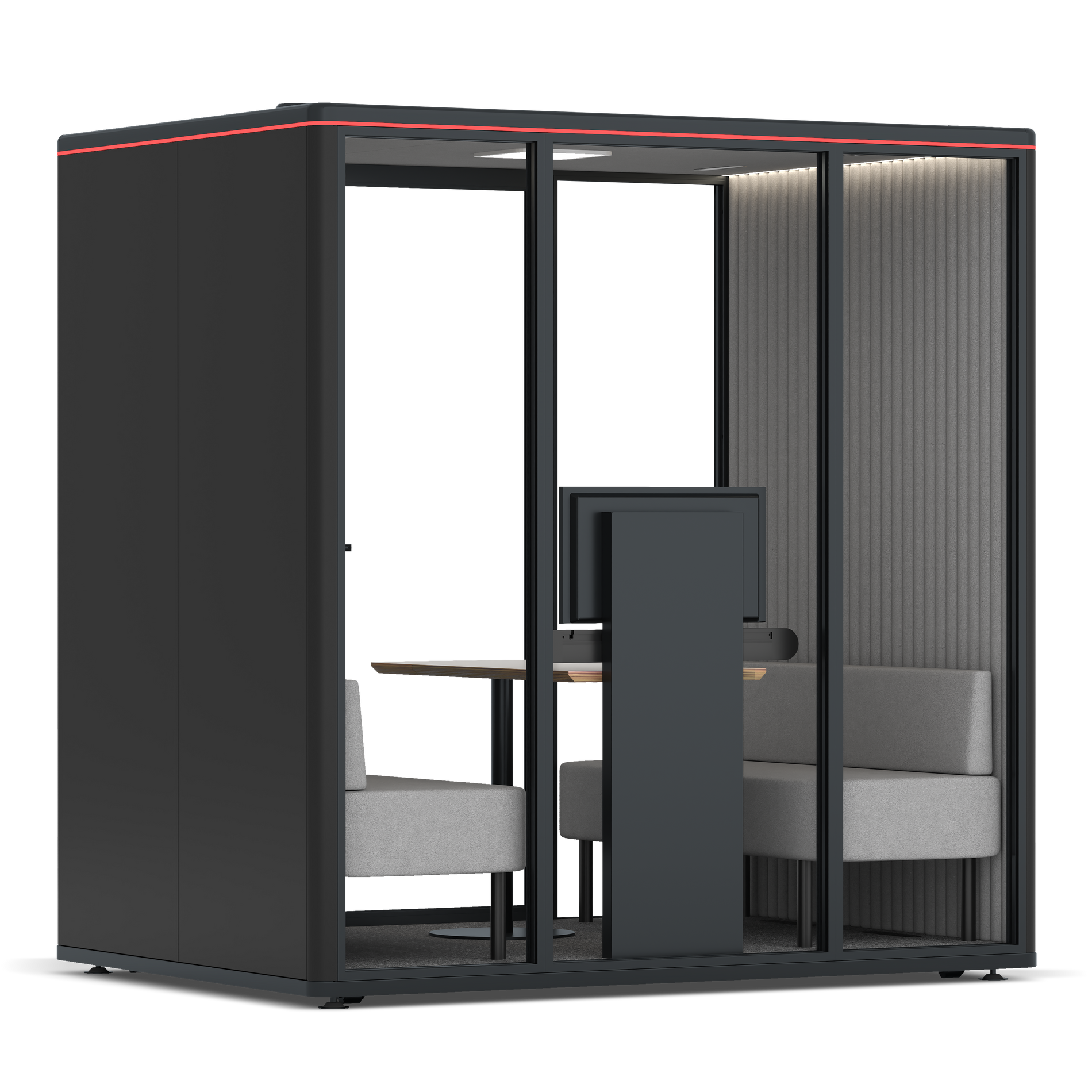 Omni FourSofa (+ Monitor Stand) / RAL Black / #6d6c69