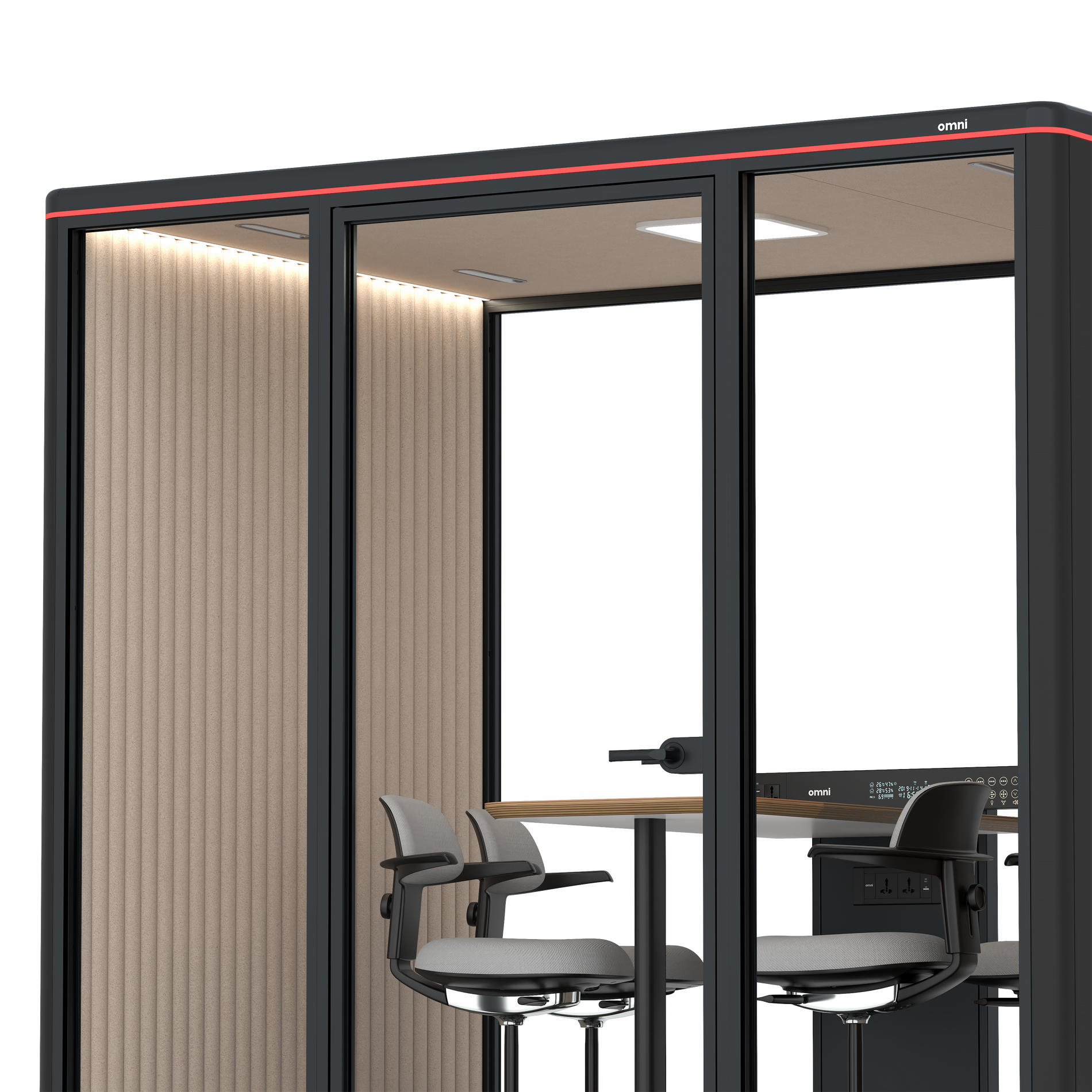 Omni FourCounter Meeting Table / RAL Black / #a18e7e