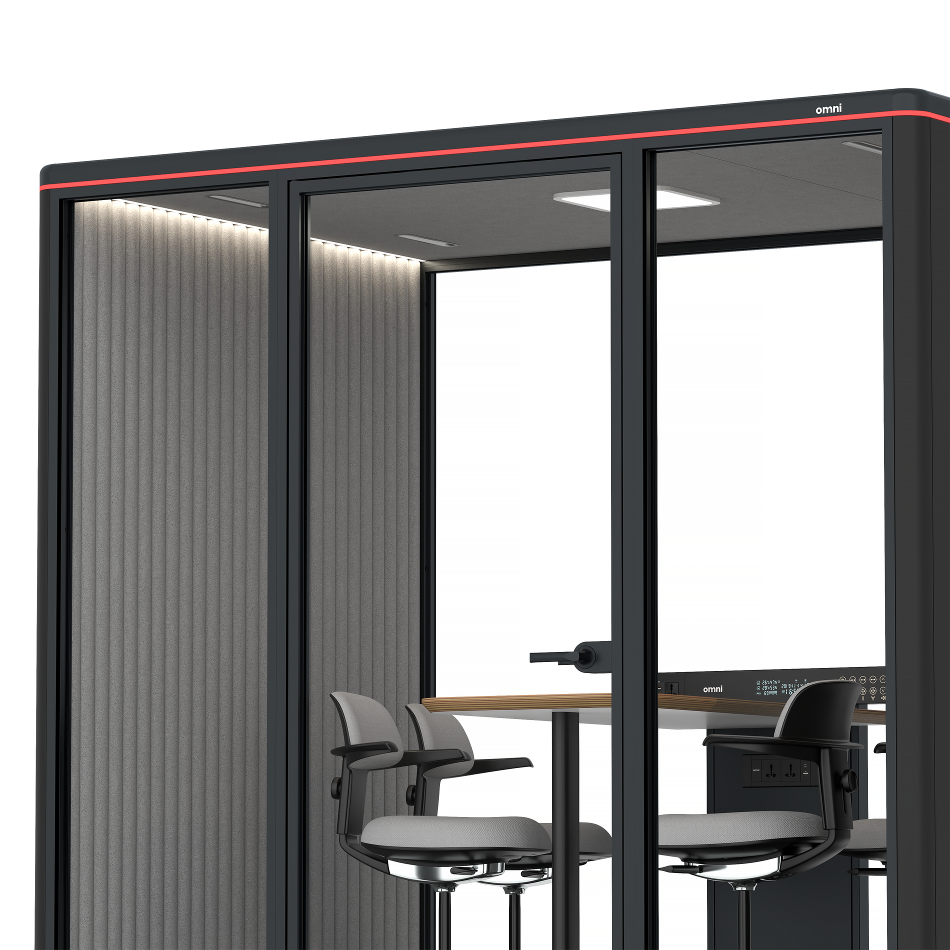 Omni FourCounter Meeting Table / RAL Black / #6d6c69
