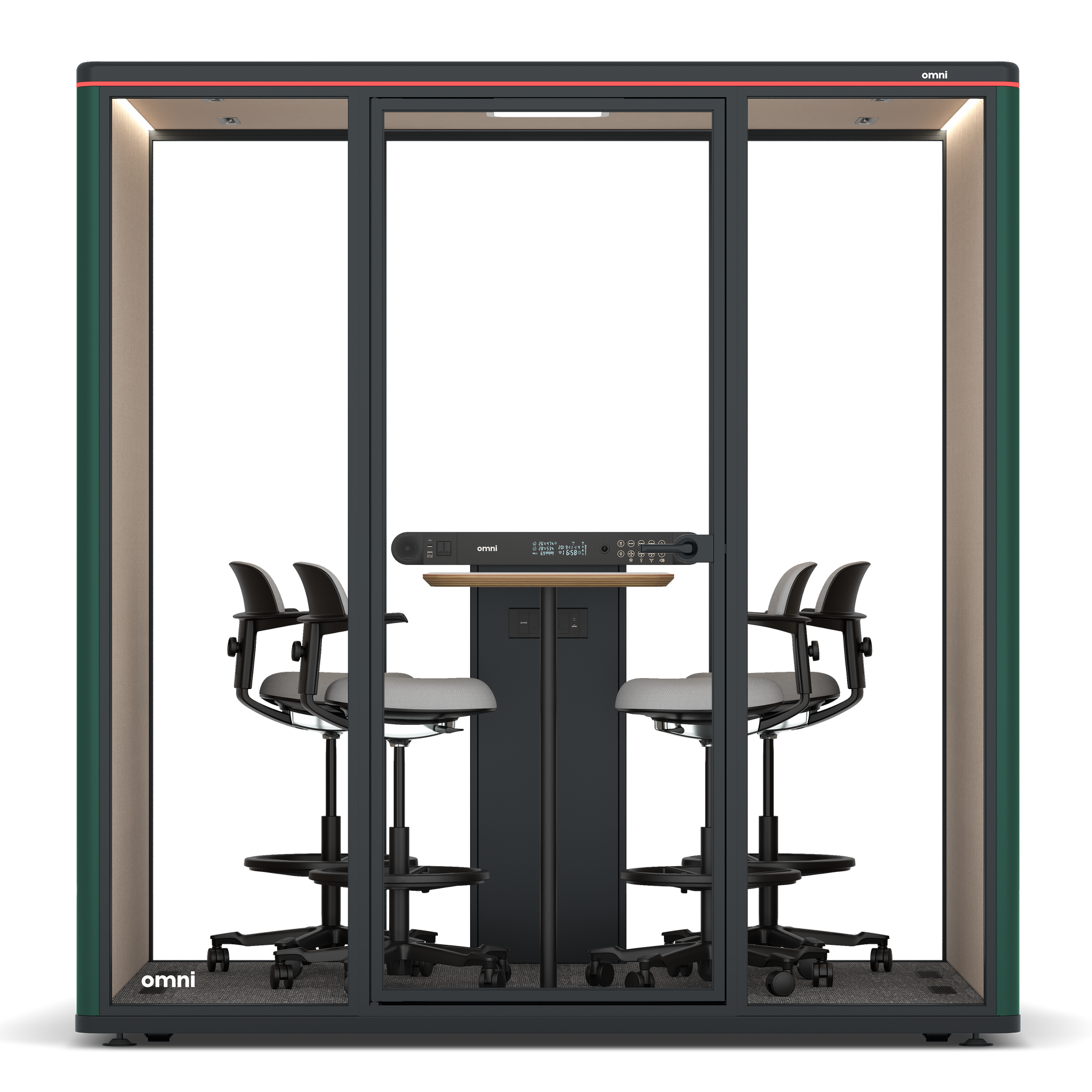 Omni FourCounter Meeting Table / RAL Moss Green / #a18e7e