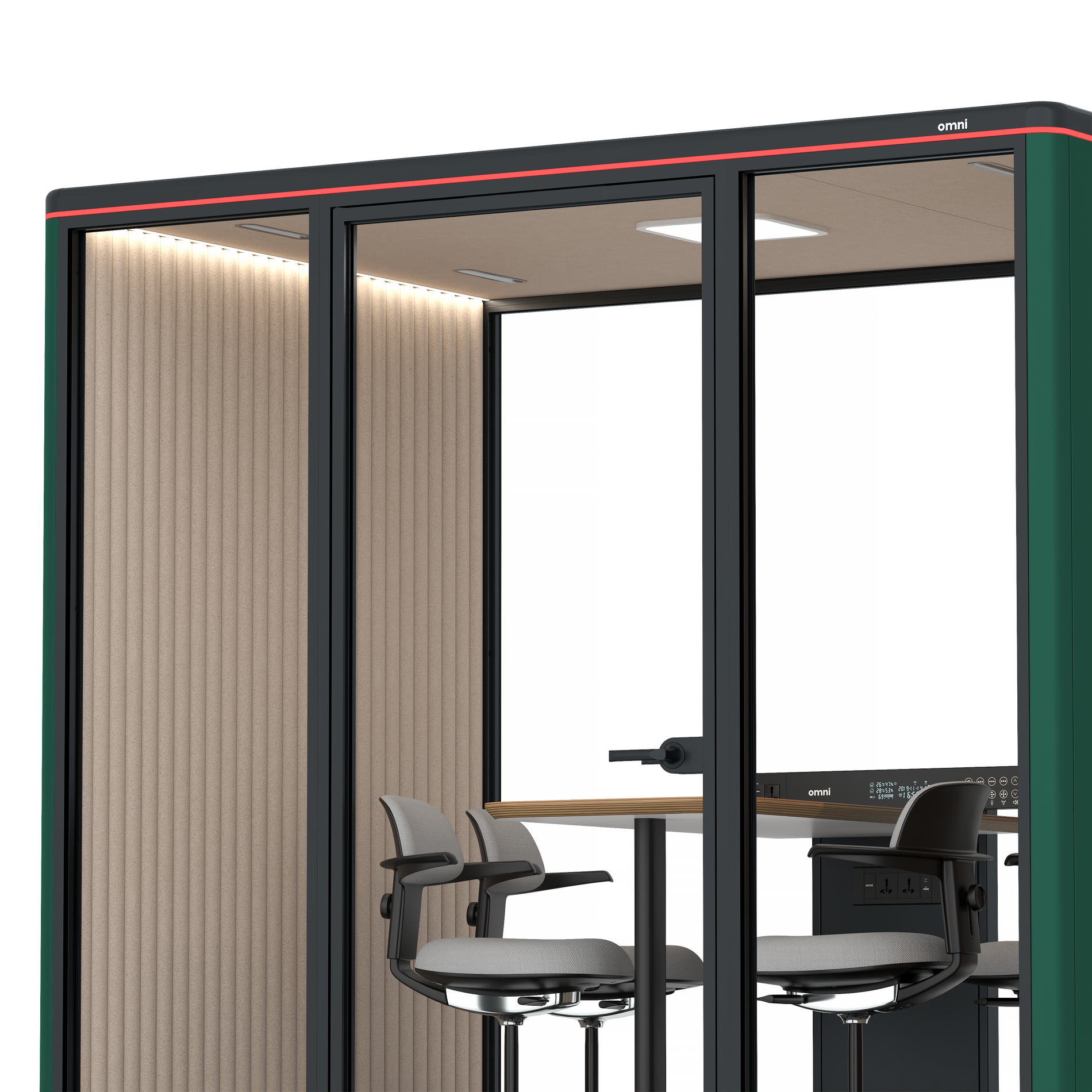 Omni FourCounter Meeting Table / RAL Moss Green / #a18e7e