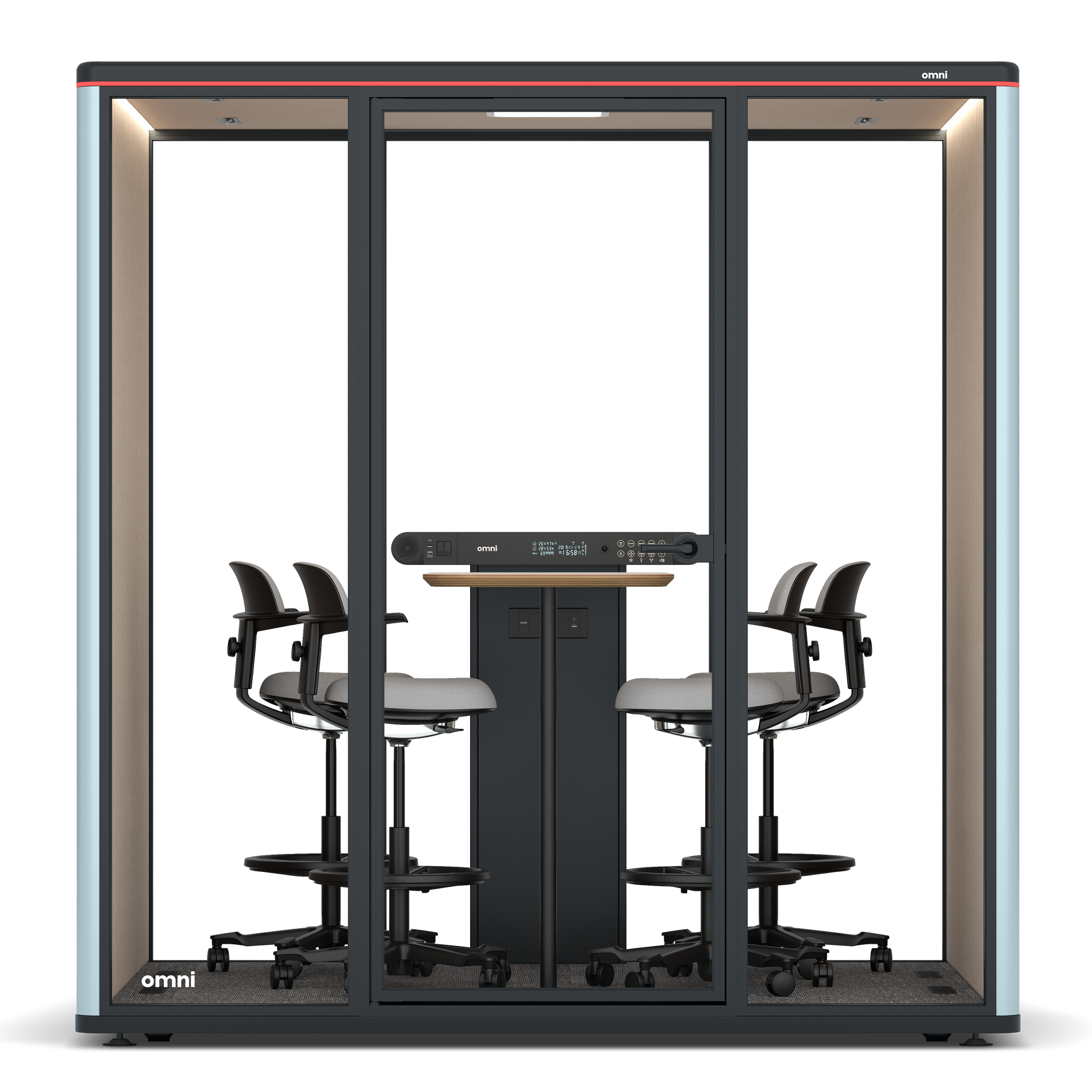 Omni FourCounter Meeting Table / RAL Grey Blue / #a18e7e