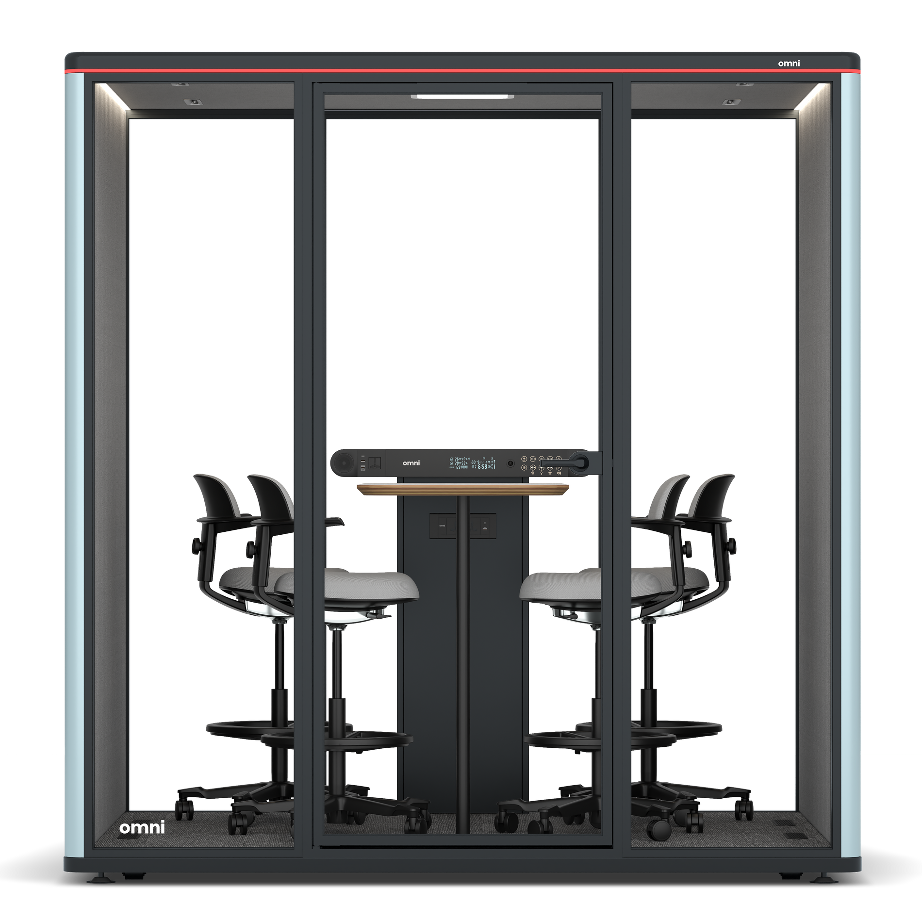 Omni FourCounter Meeting Table / RAL Grey Blue / #6d6c69