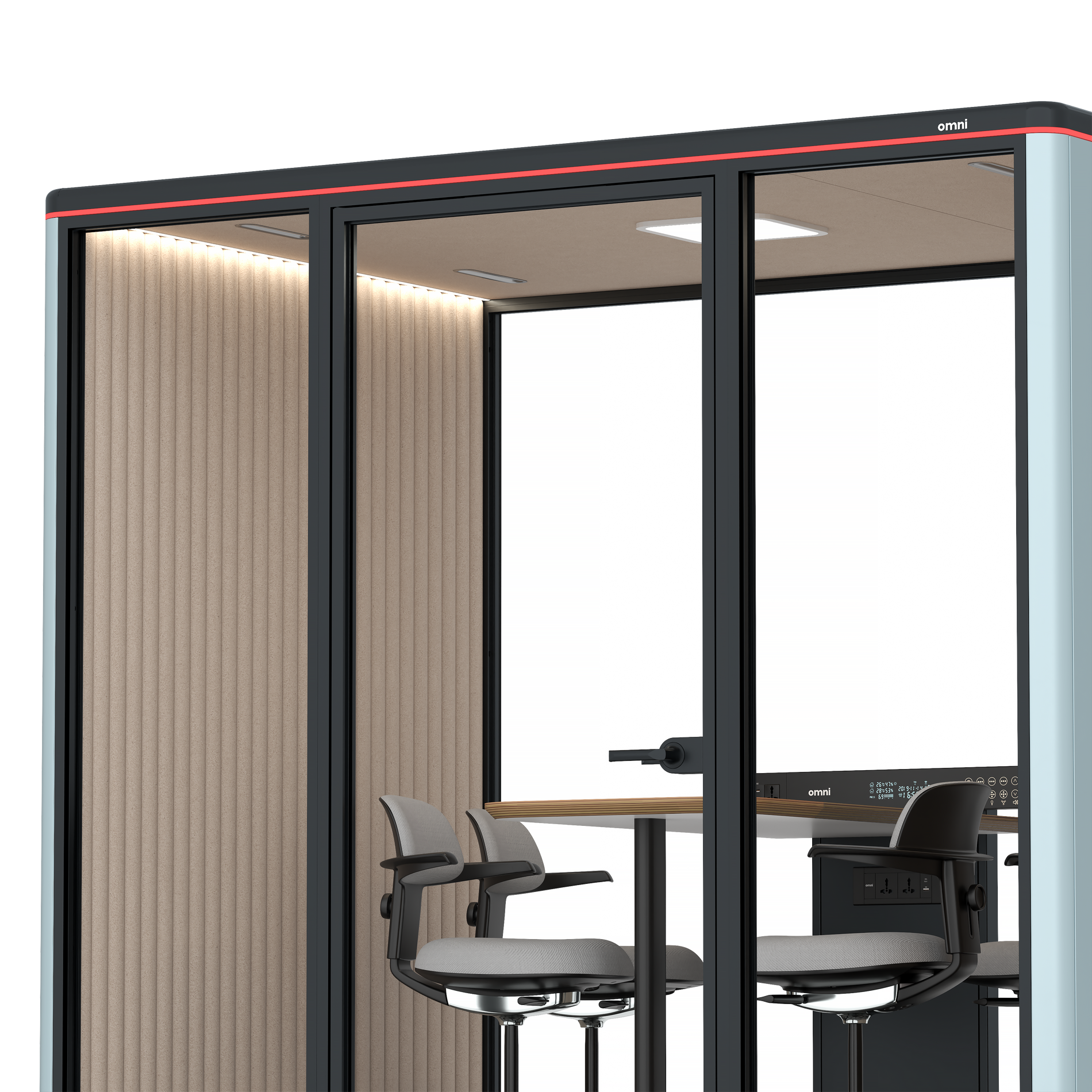 Omni FourCounter Meeting Table / RAL Grey Blue / #a18e7e
