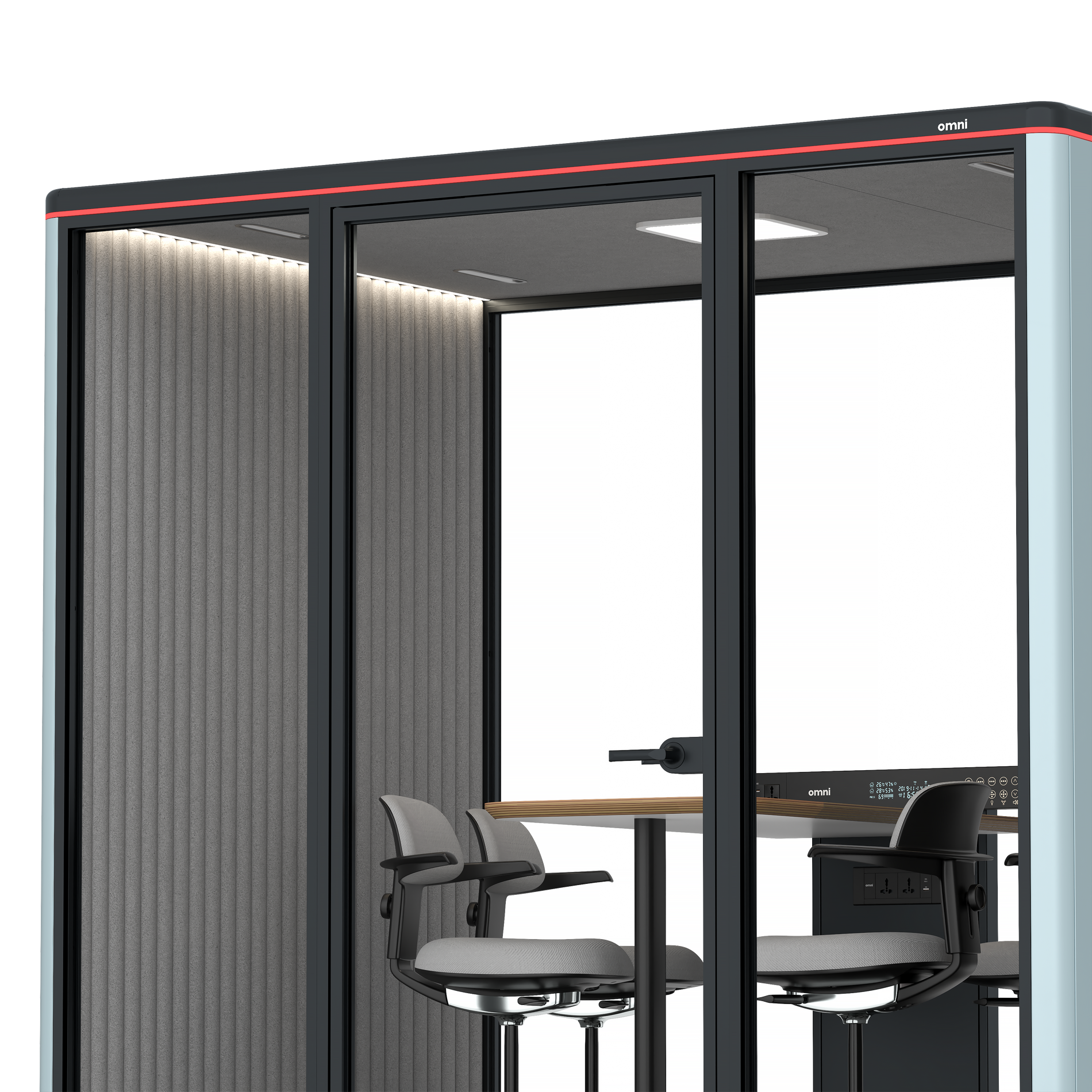 Omni FourCounter Meeting Table / RAL Grey Blue / #6d6c69