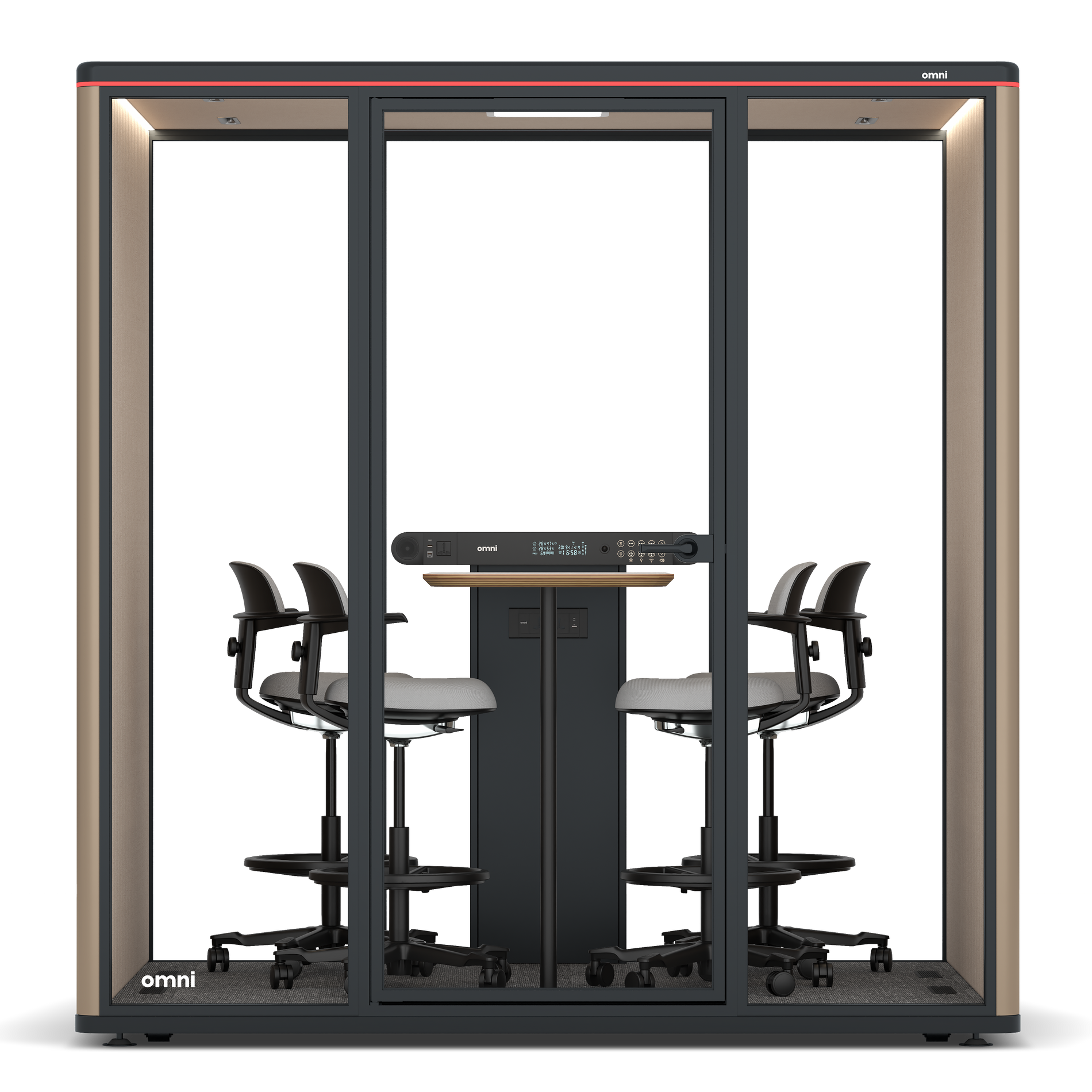 Omni FourCounter Meeting Table / RAL Grey Beige / #a18e7e