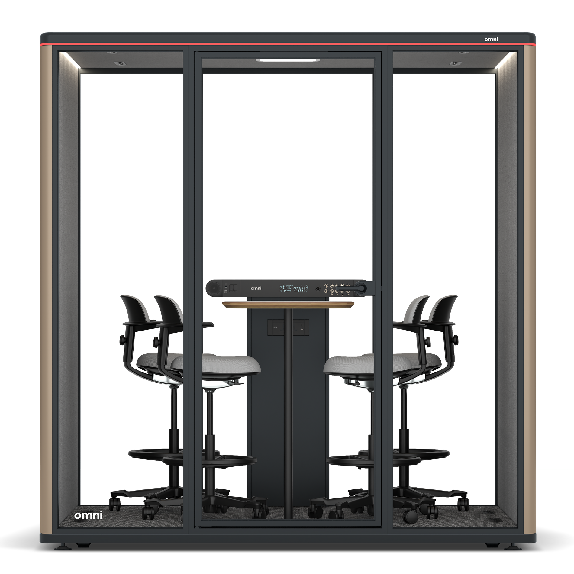 Omni FourCounter Meeting Table / RAL Grey Beige / #6d6c69