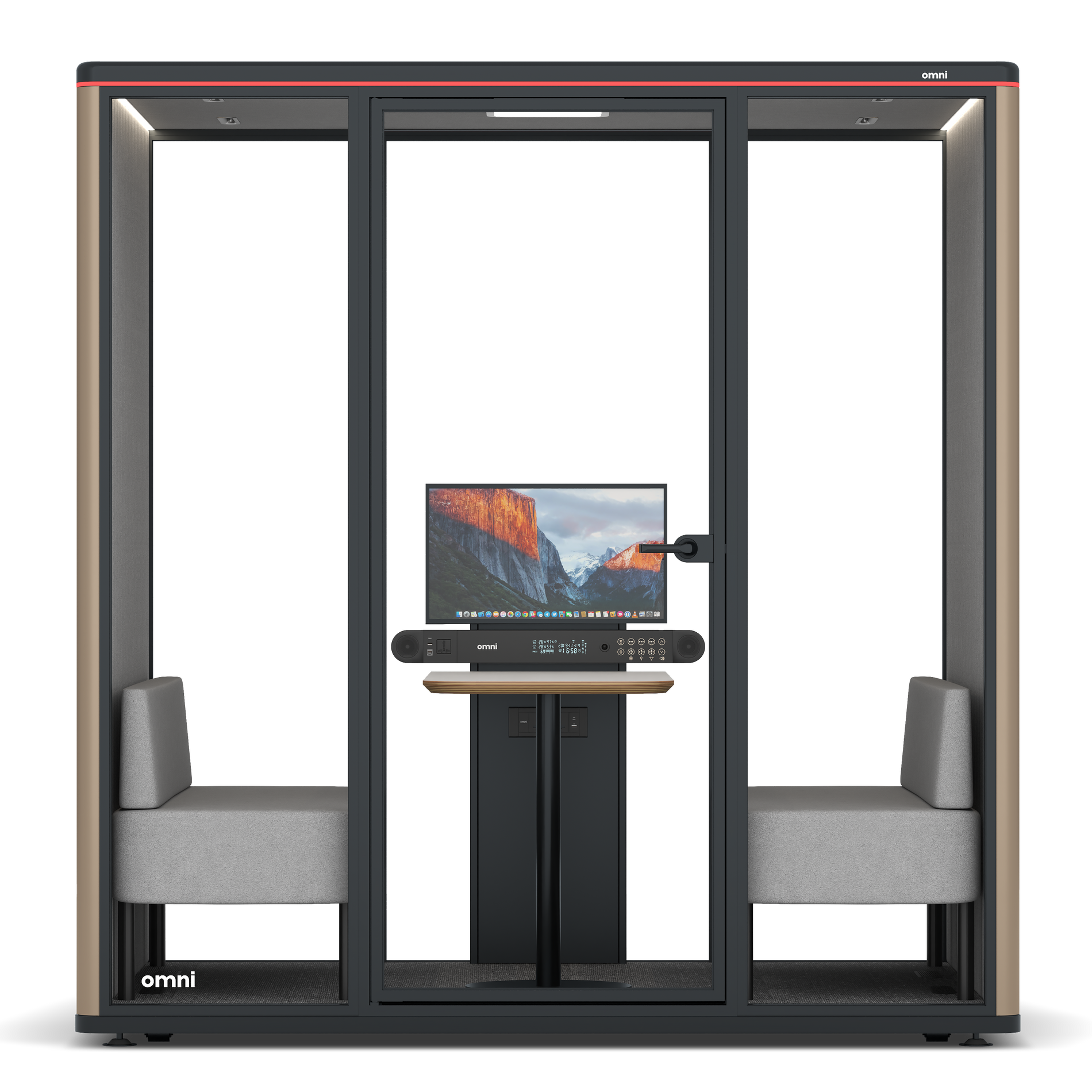 Omni FourSofa (+ Monitor Stand) / RAL Grey Beige / #6d6c69