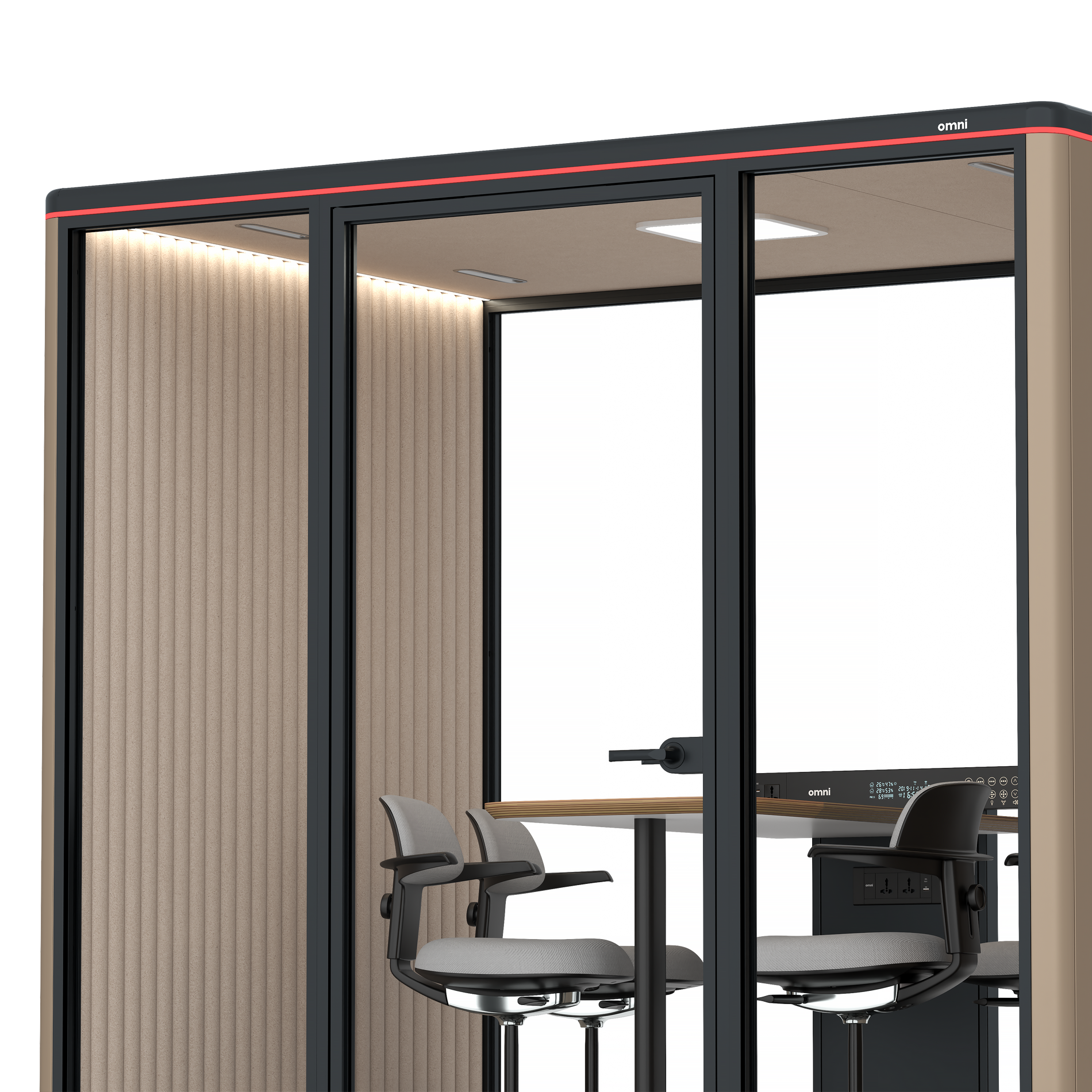 Omni FourCounter Meeting Table / RAL Grey Beige / #a18e7e