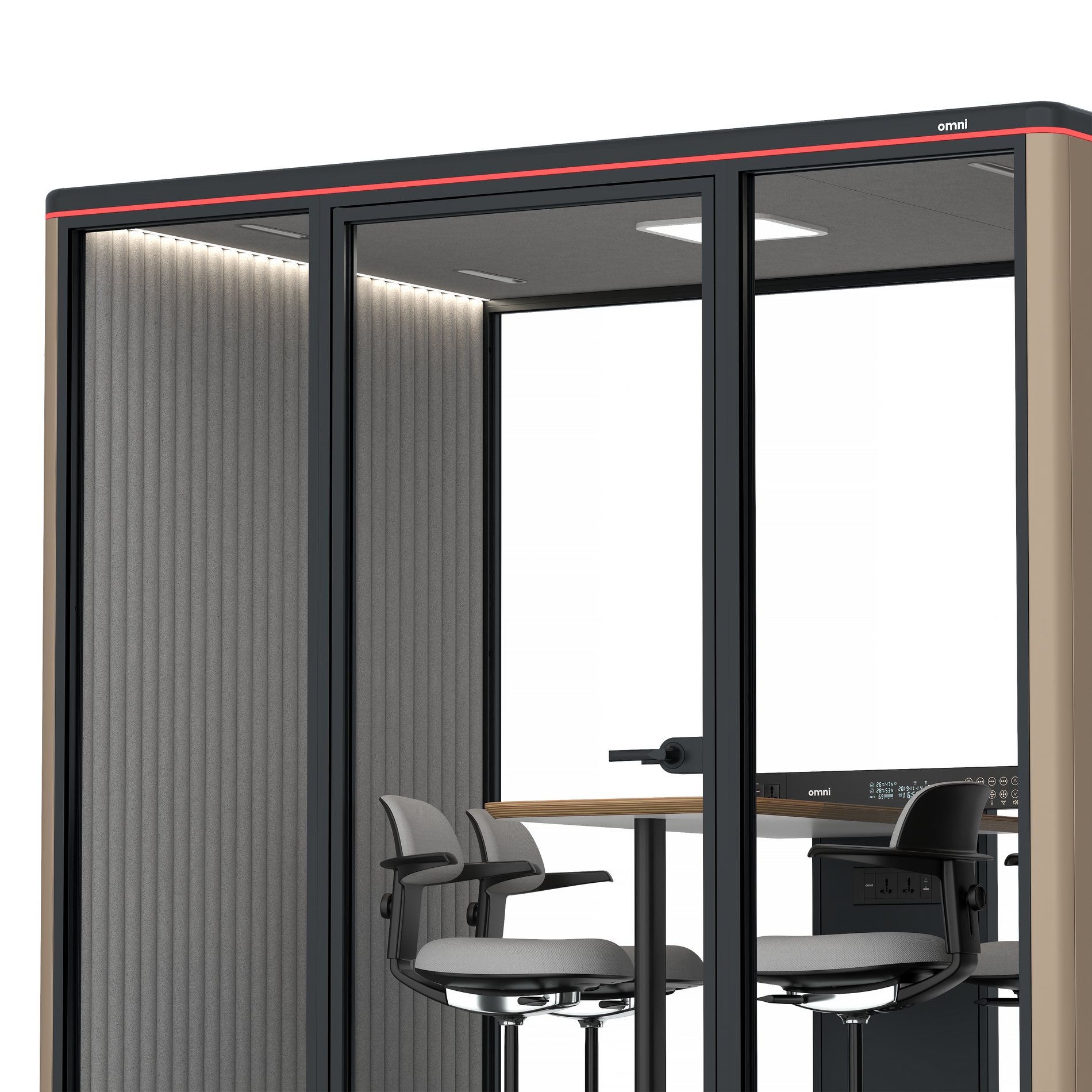 Omni FourCounter Meeting Table / RAL Grey Beige / #6d6c69