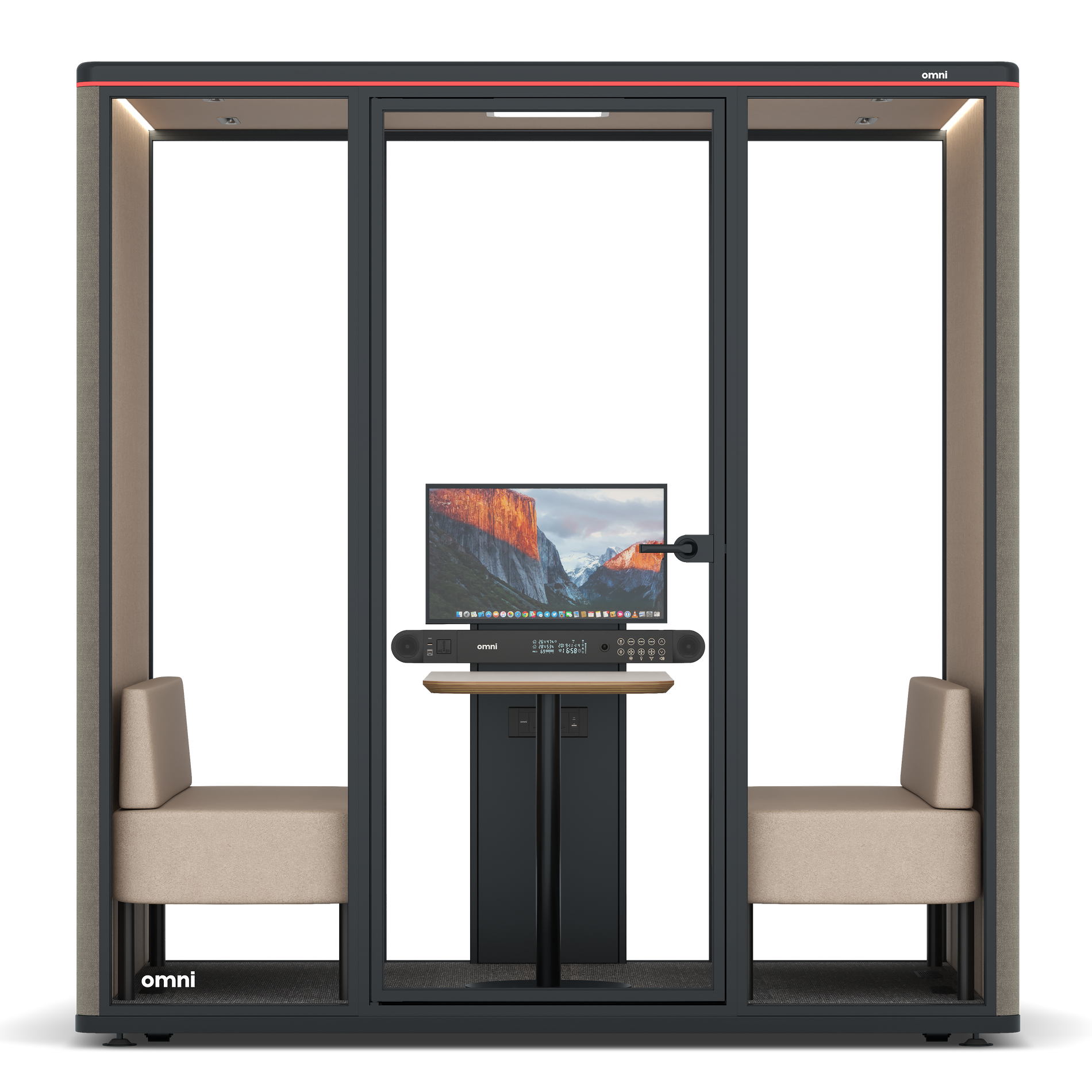 Omni FourSofa (+ Monitor Stand) / Gabriel Medley Ocean Pebble / #a18e7e