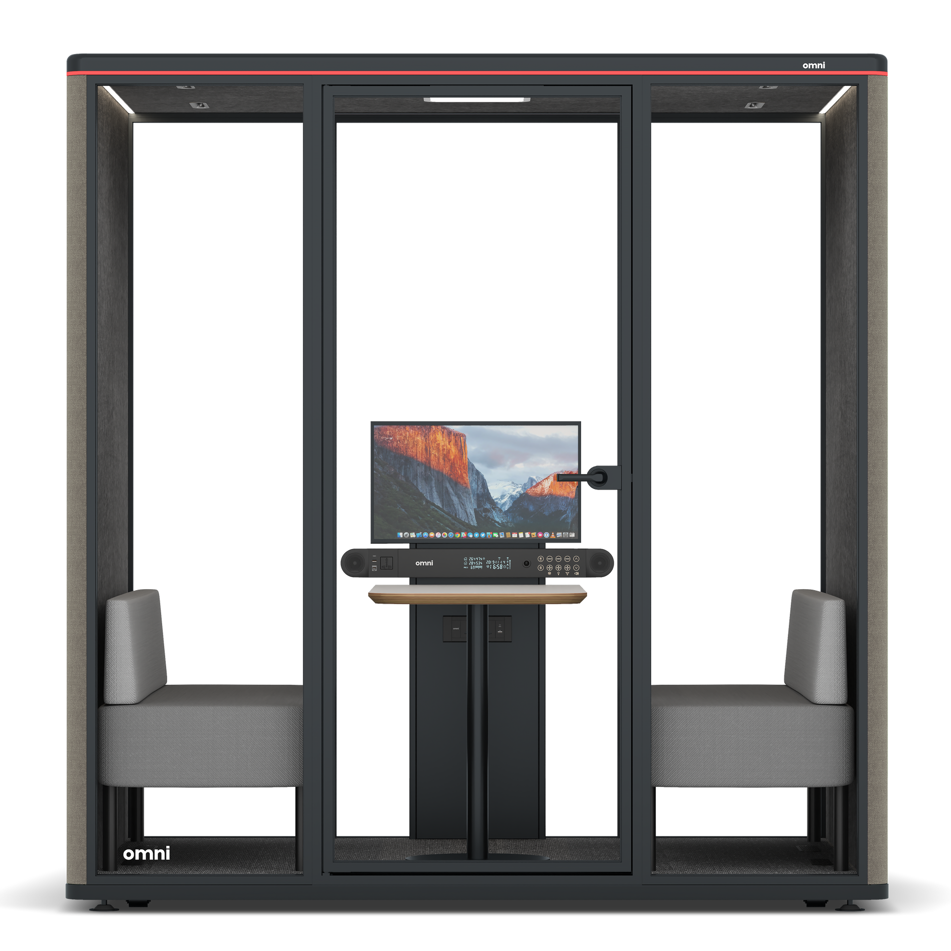 Omni FourSofa (+ Monitor Stand) / Gabriel Medley Ocean Pebble / #615f5d