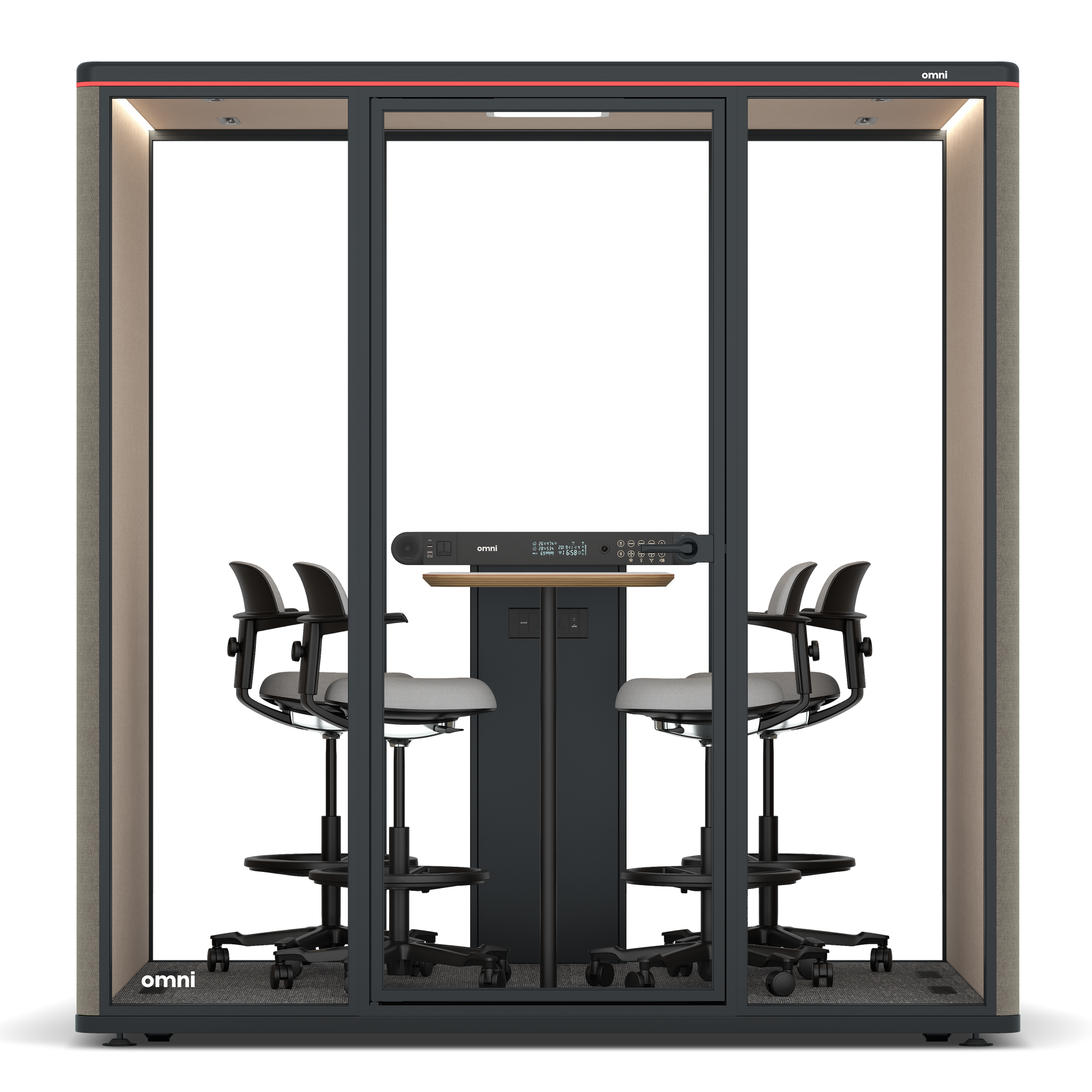 Omni FourCounter Meeting Table / Gabriel Medley Ocean Pebble / #a18e7e