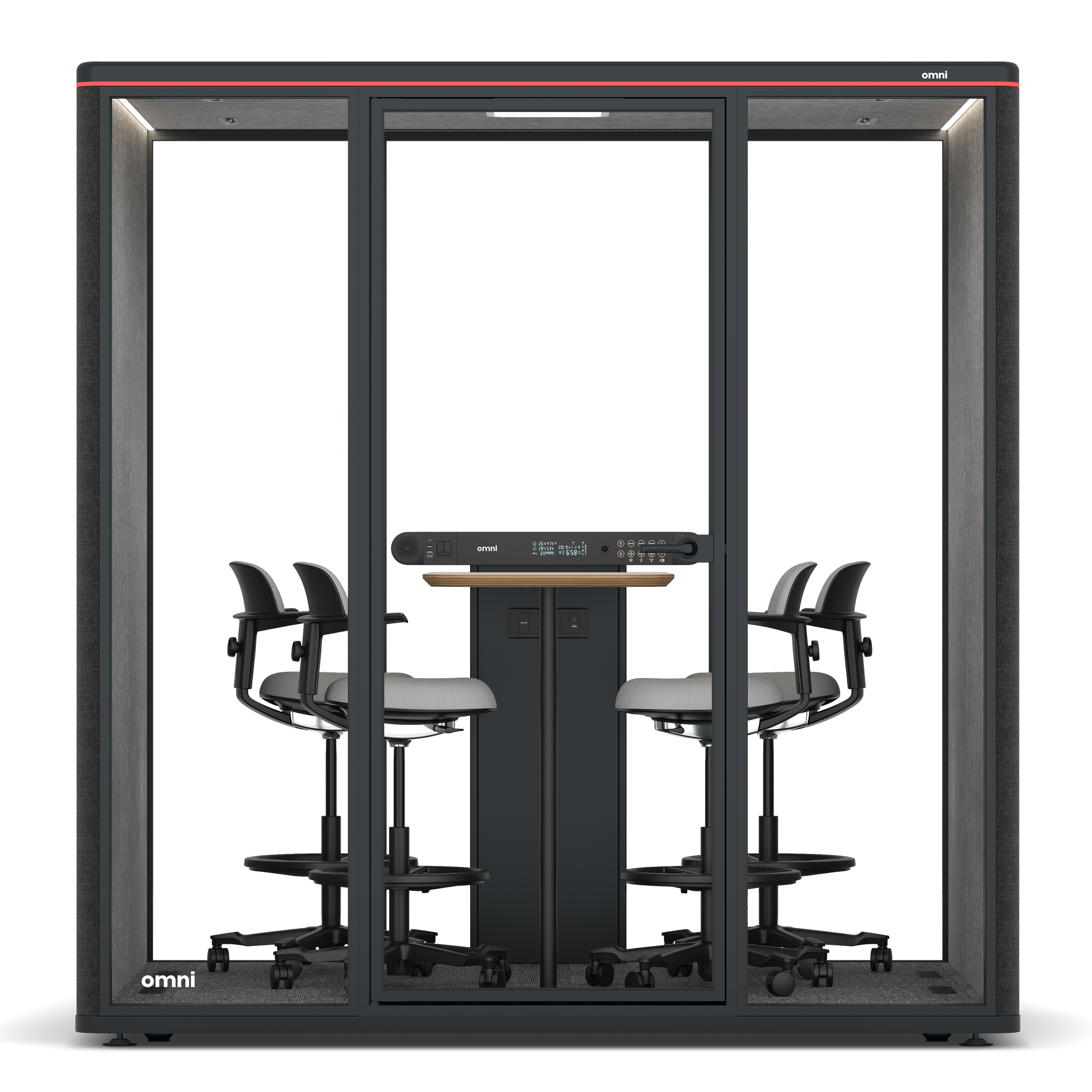 Omni FourCounter Meeting Table / Gabriel Medley Black / #a49f98