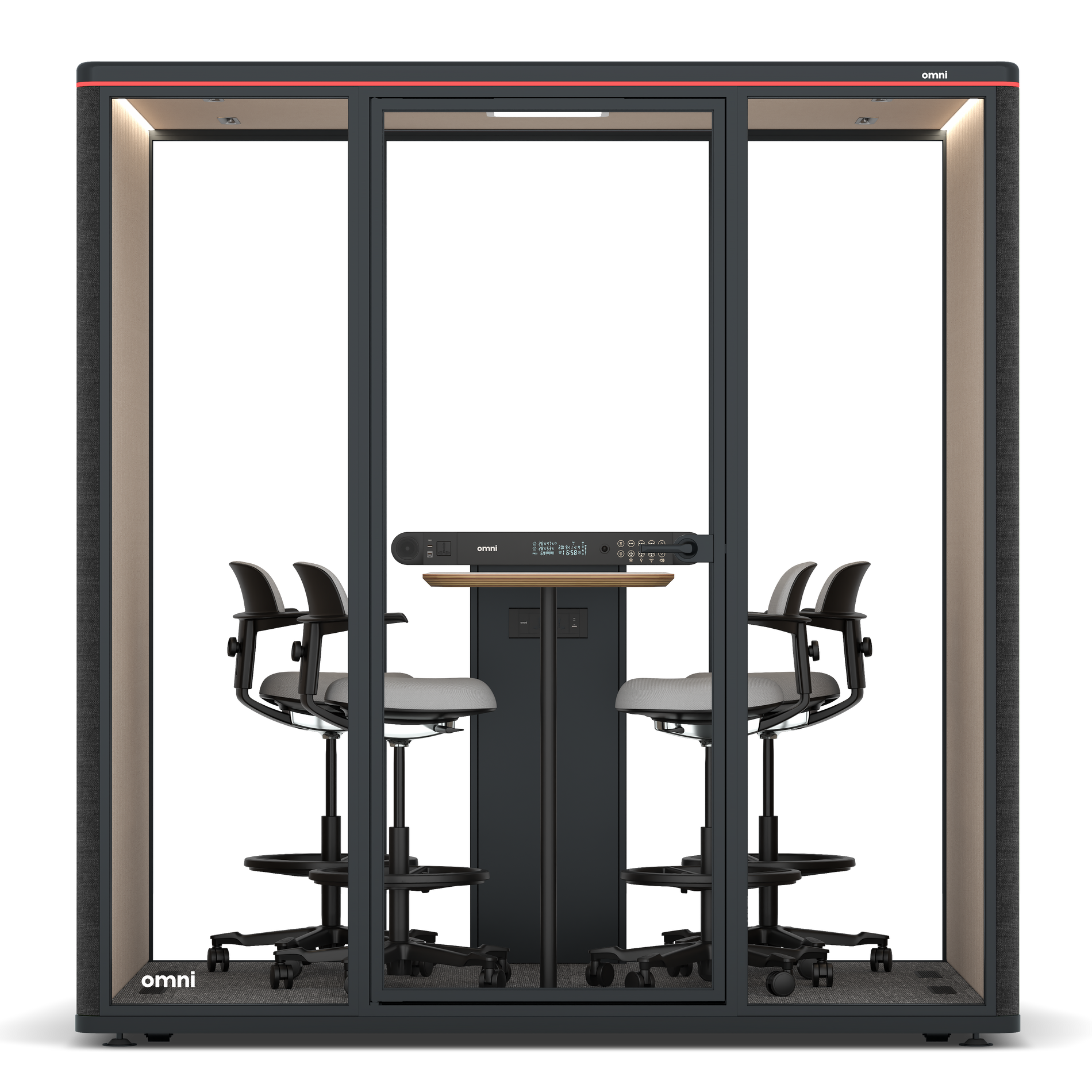 Omni FourCounter Meeting Table / Gabriel Medley Black / #a18e7e
