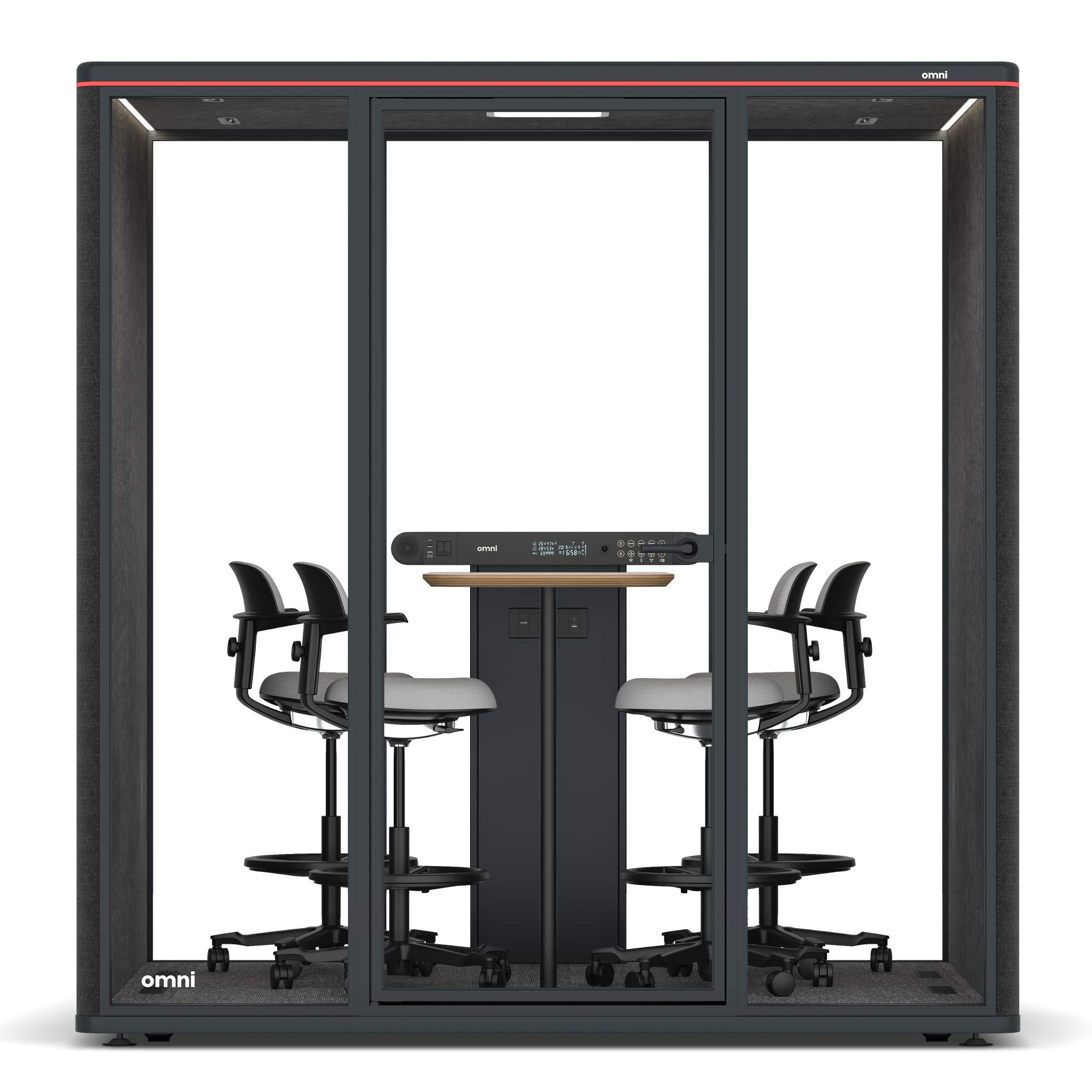 Omni FourCounter Meeting Table / Gabriel Medley Black / #615f5d