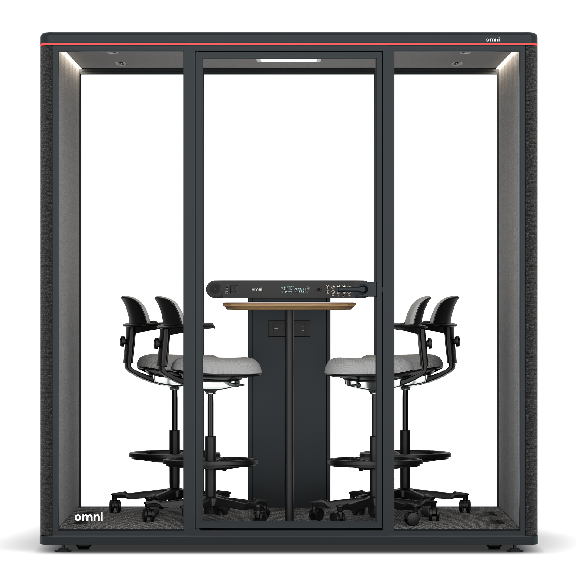 Omni FourCounter Meeting Table / Gabriel Medley Black / #6d6c69