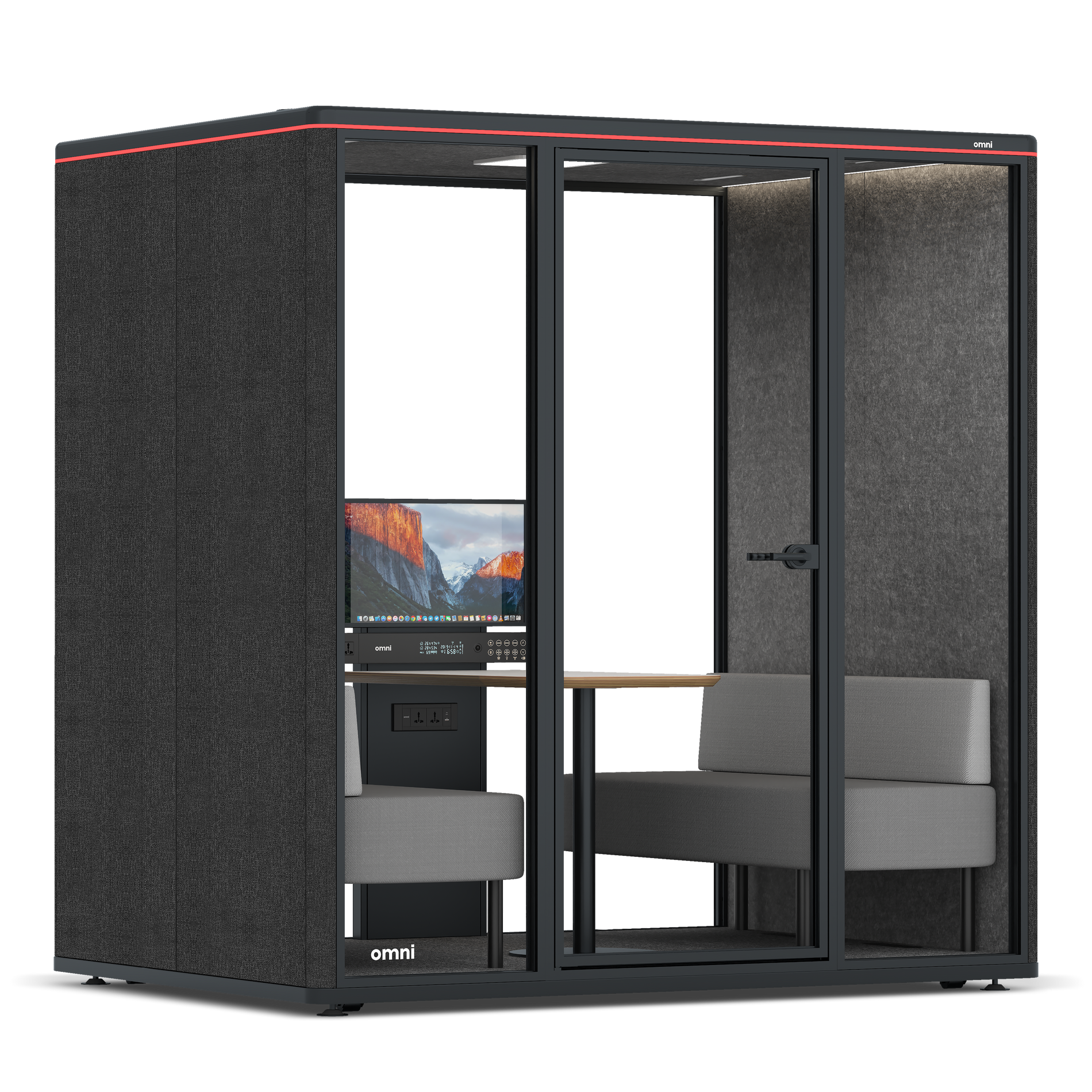 Omni FourSofa (+ Monitor Stand) / Gabriel Medley Black / #615f5d