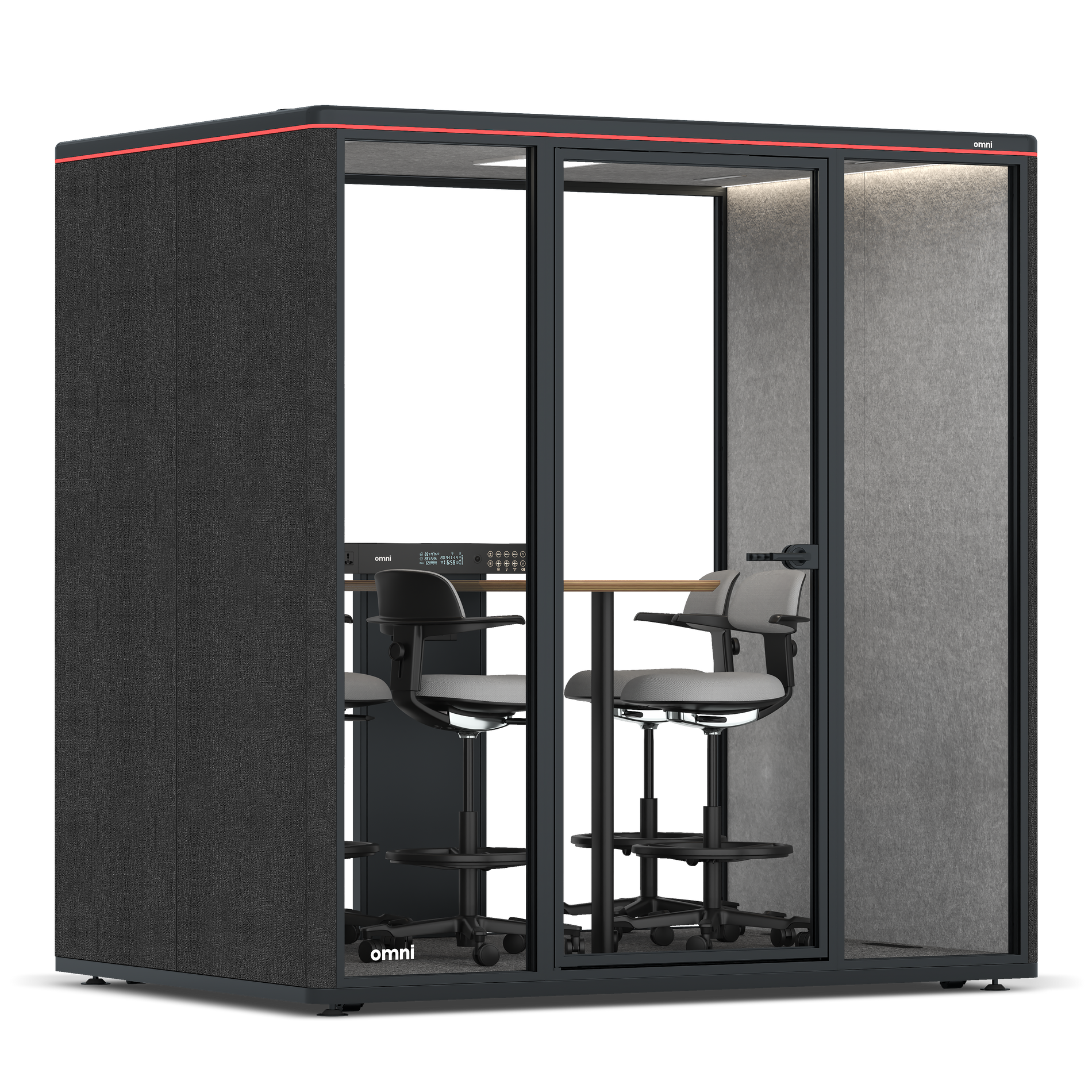 Omni FourCounter Meeting Table / Gabriel Medley Black / #a49f98