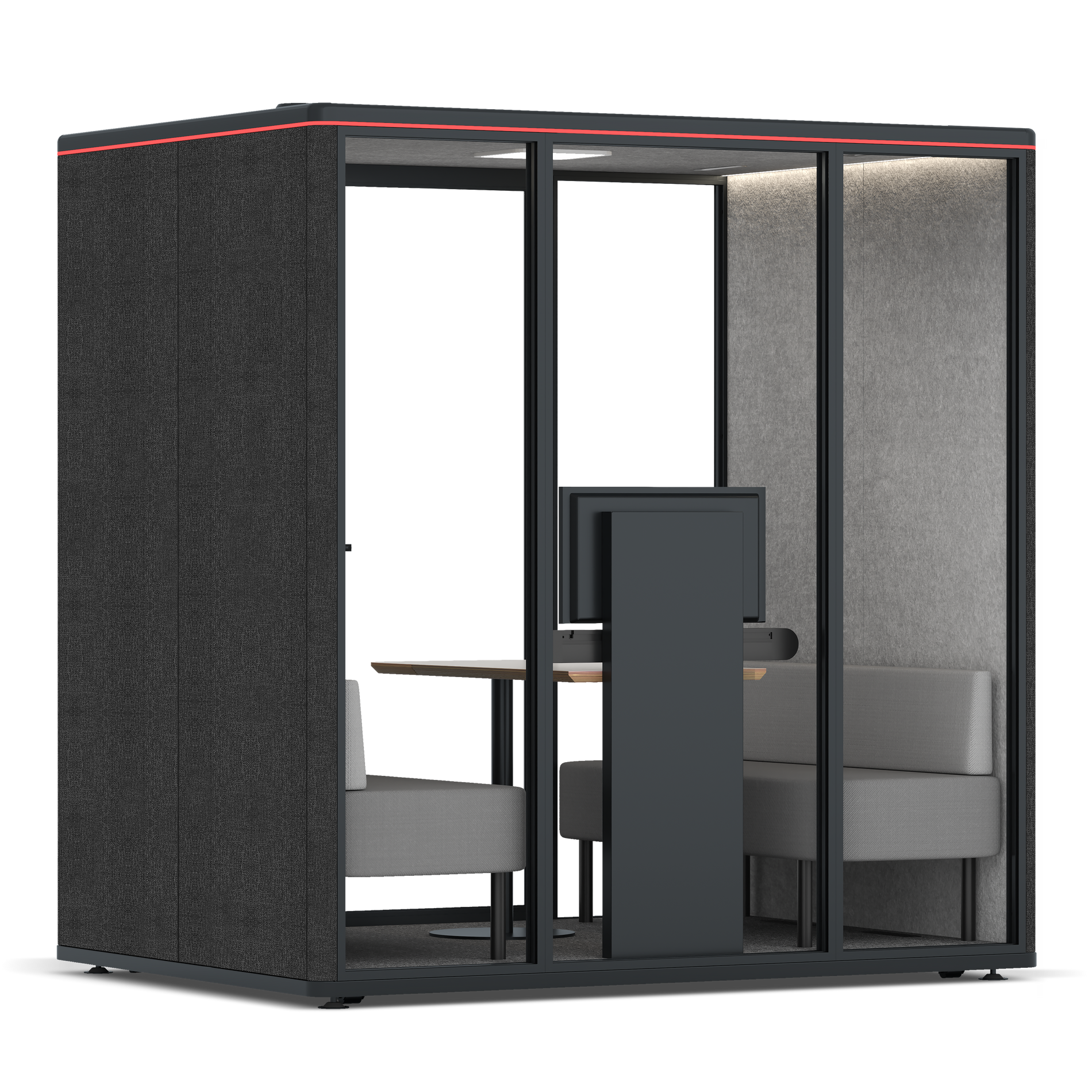 Omni FourSofa (+ Monitor Stand) / Gabriel Medley Black / #a49f98