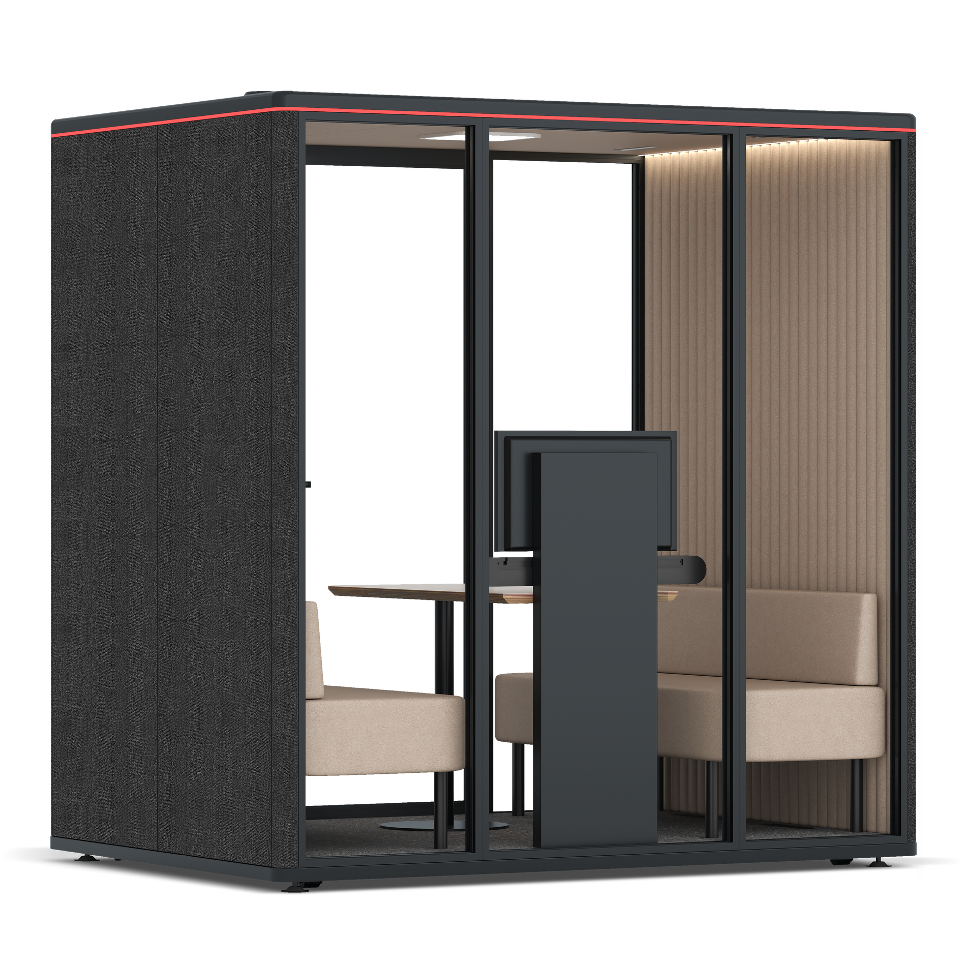 Omni FourSofa (+ Monitor Stand) / Gabriel Medley Black / #a18e7e